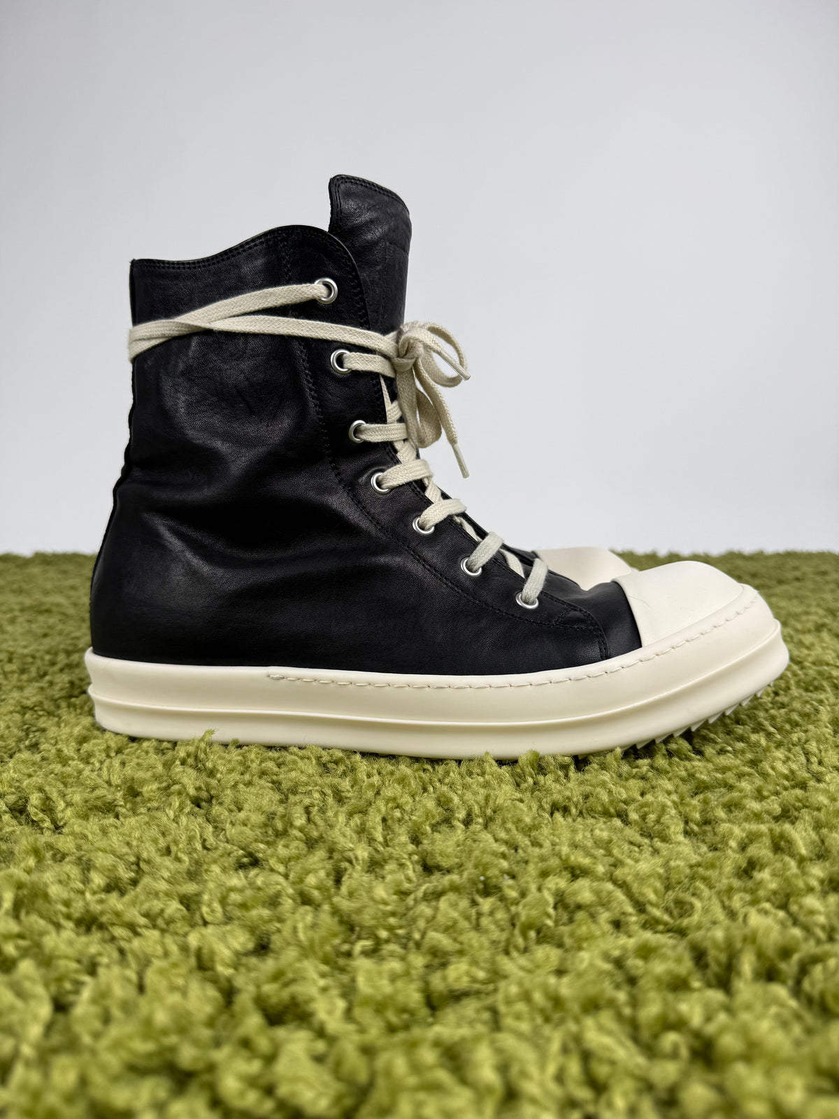Rick Owens Ramones DRKSHDW in pelle Nero 43