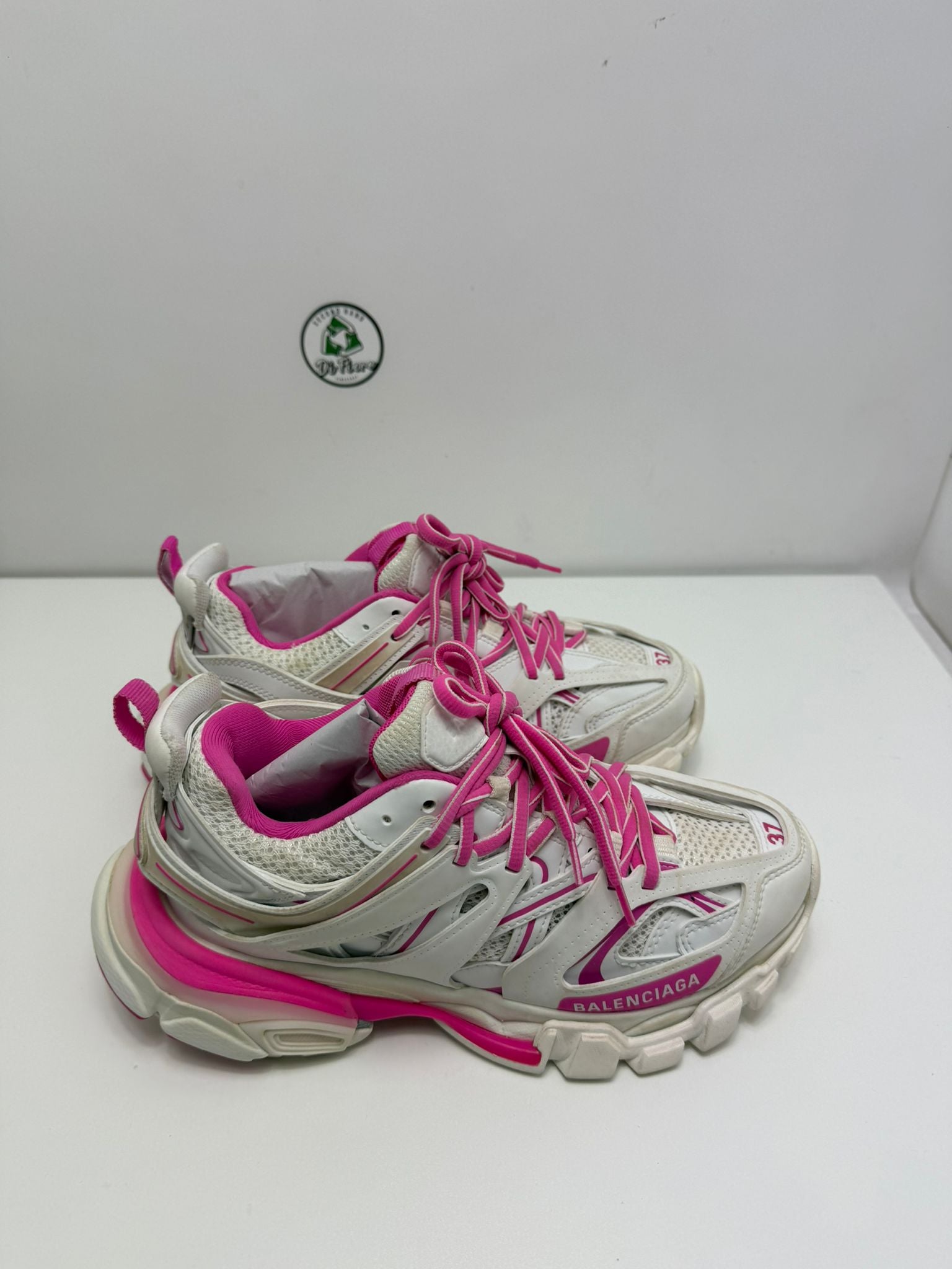 Balenciaga track 37 bianca e rosa