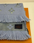 sciarpa logo mania Louis Vuitton azzurro argento