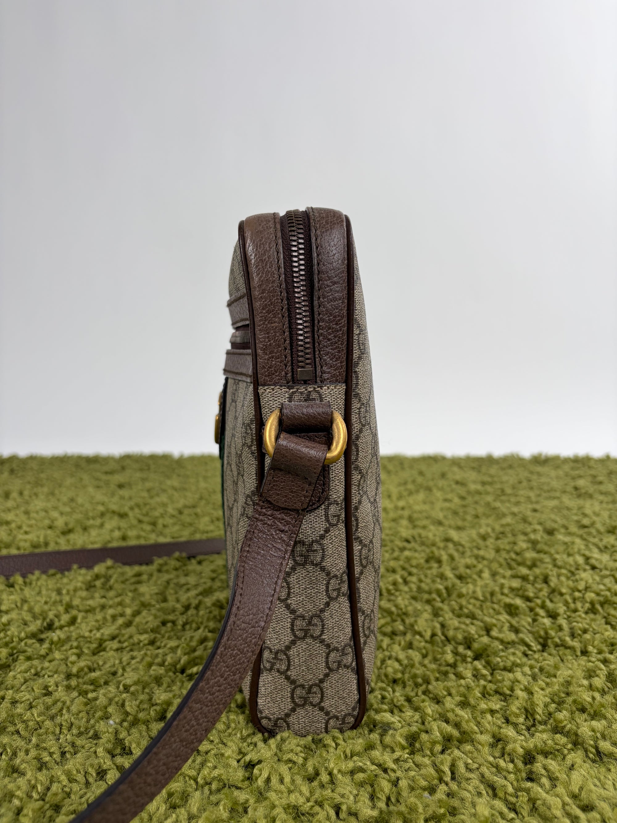 Borsello Gucci beige verde e rosso