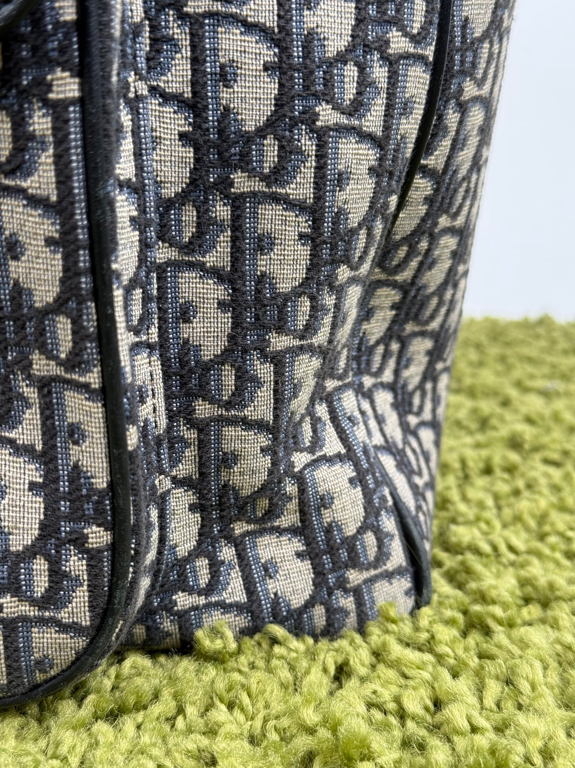 Zaino Dior Saddle In Jacquard e pelle di Vitello Grigio