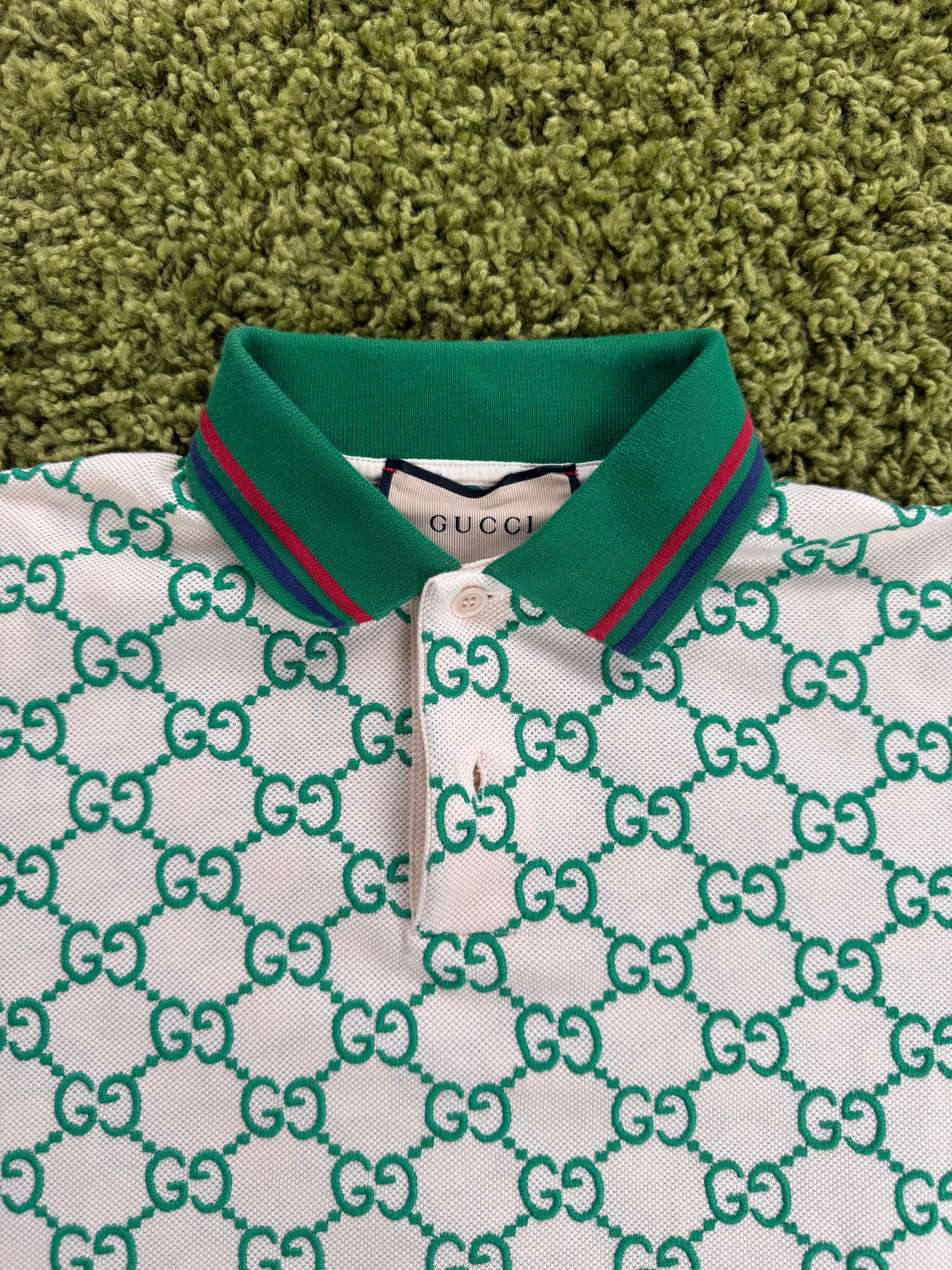 Polo Gucci Bianca Verde XS
