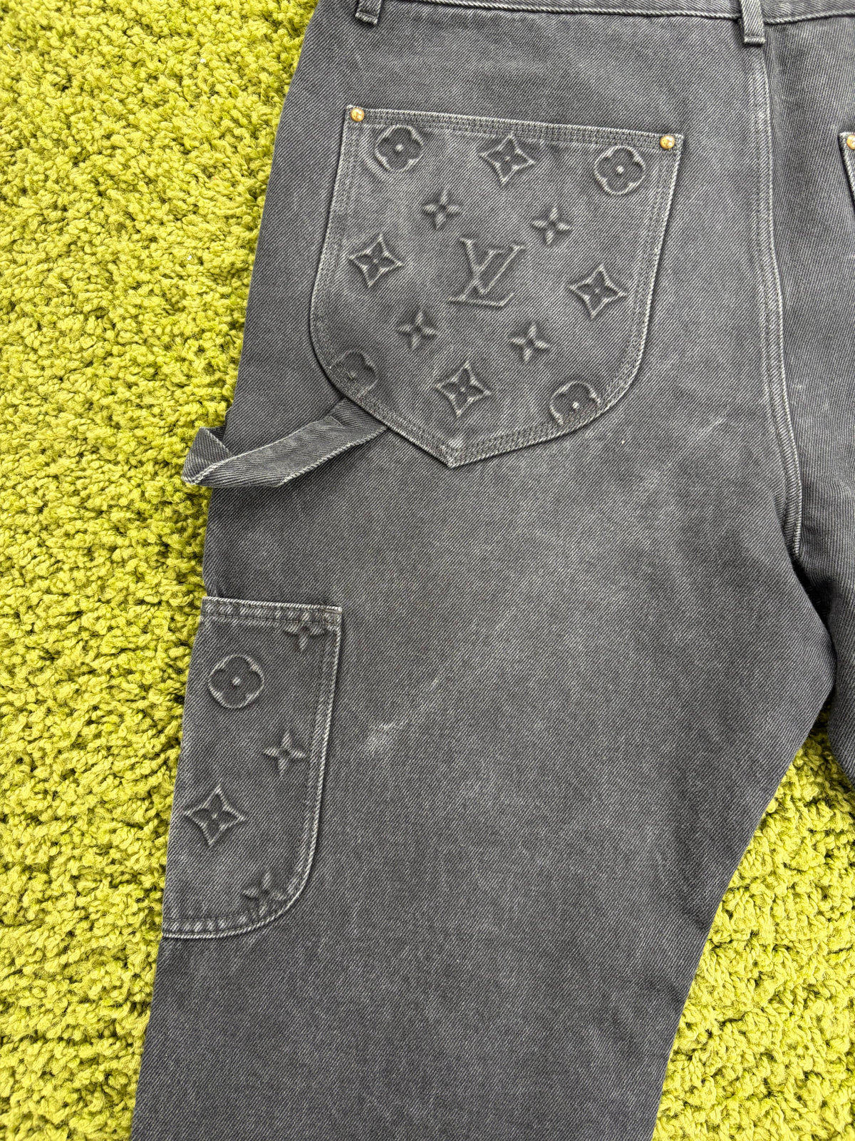 Jeans Louis Vuitton Carpenter in Denim Nero 36