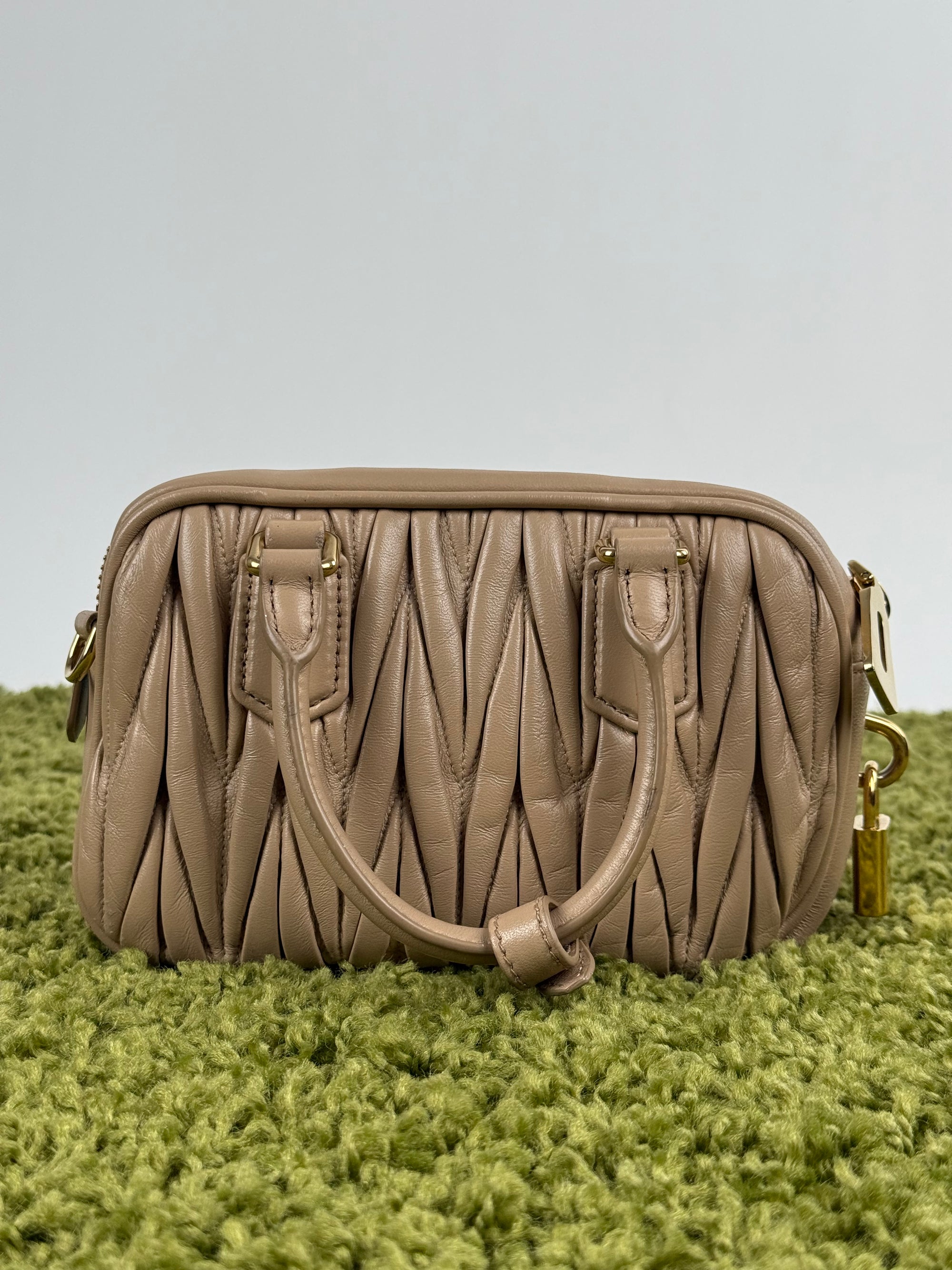 Borsa Arcadie Nappa Miu Miu Beige