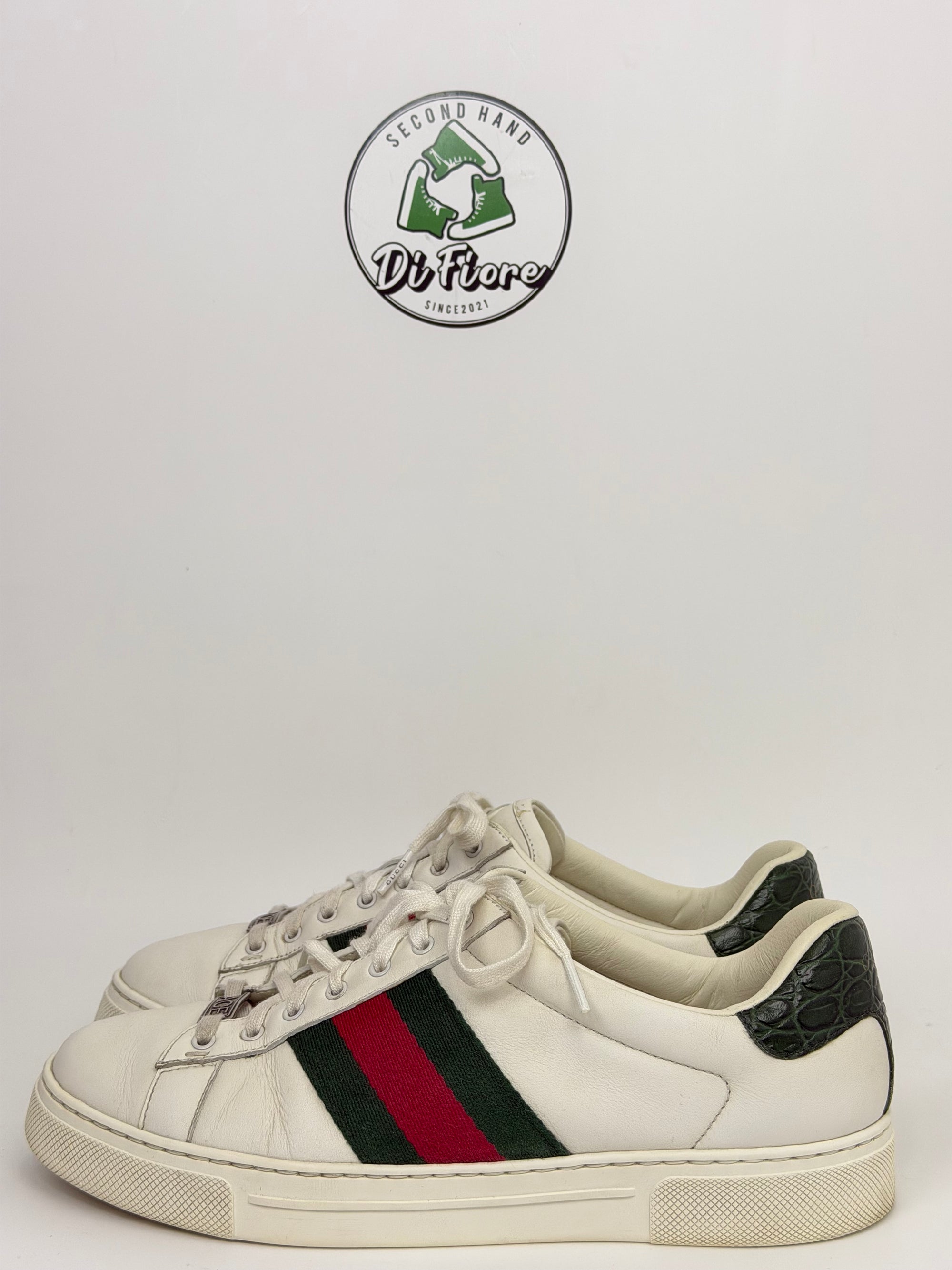 Gucci ace Size 6=40 bianca rossa e verde