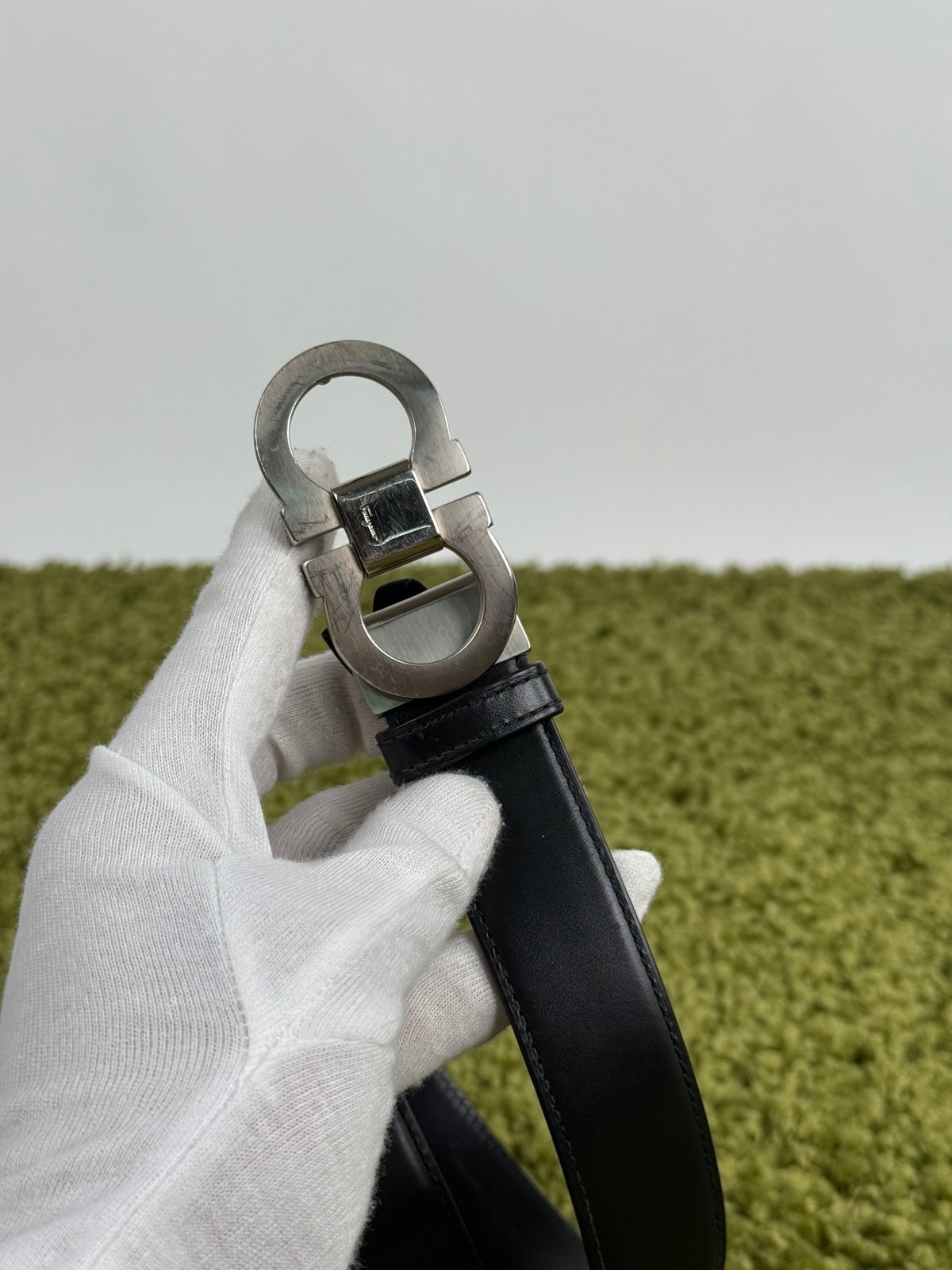 Ferragamo cintura in pelle nera - Second Hand Di Fiore