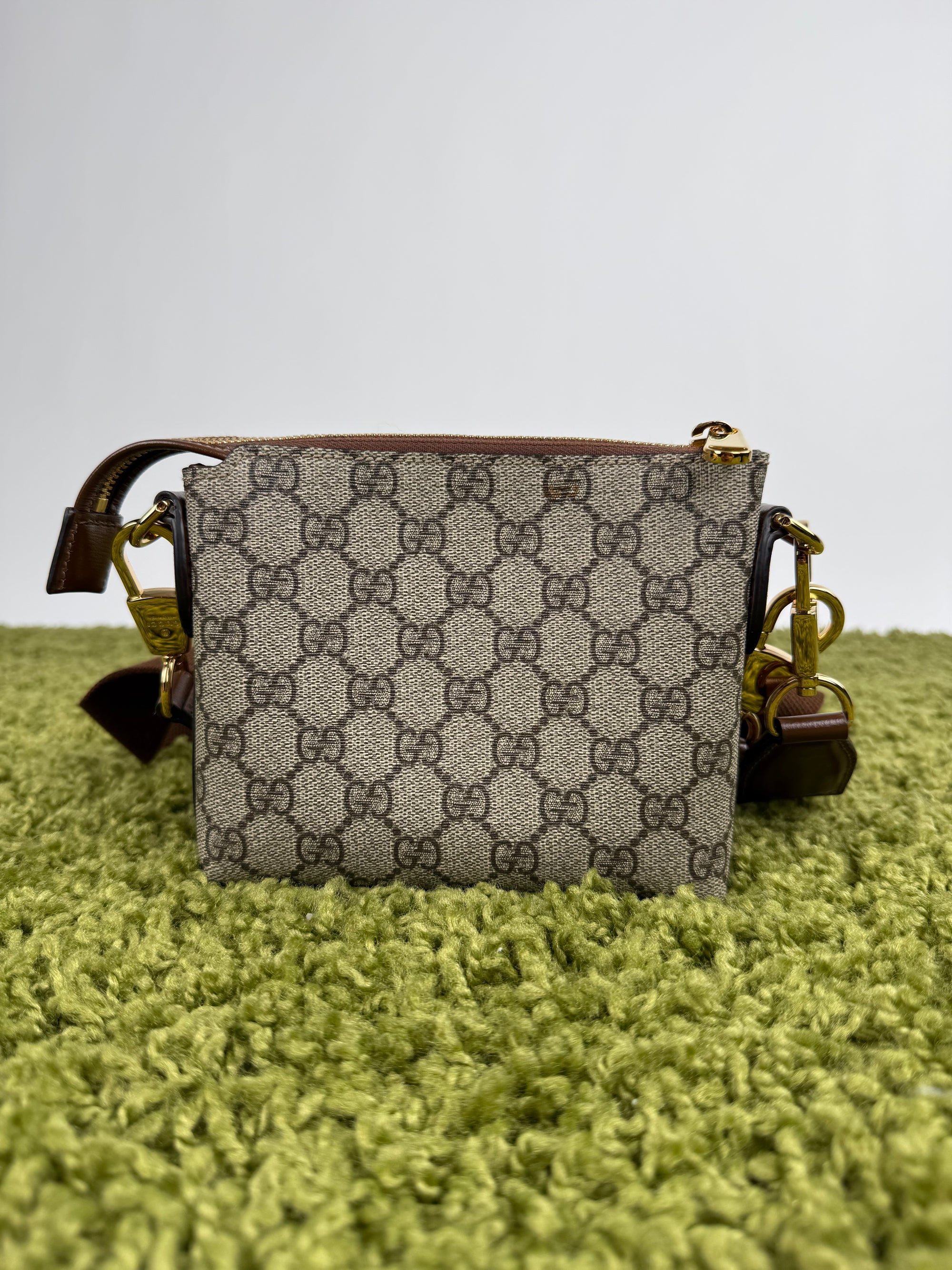 Borsa Gucci a tracolla con finitura in pelle Beige