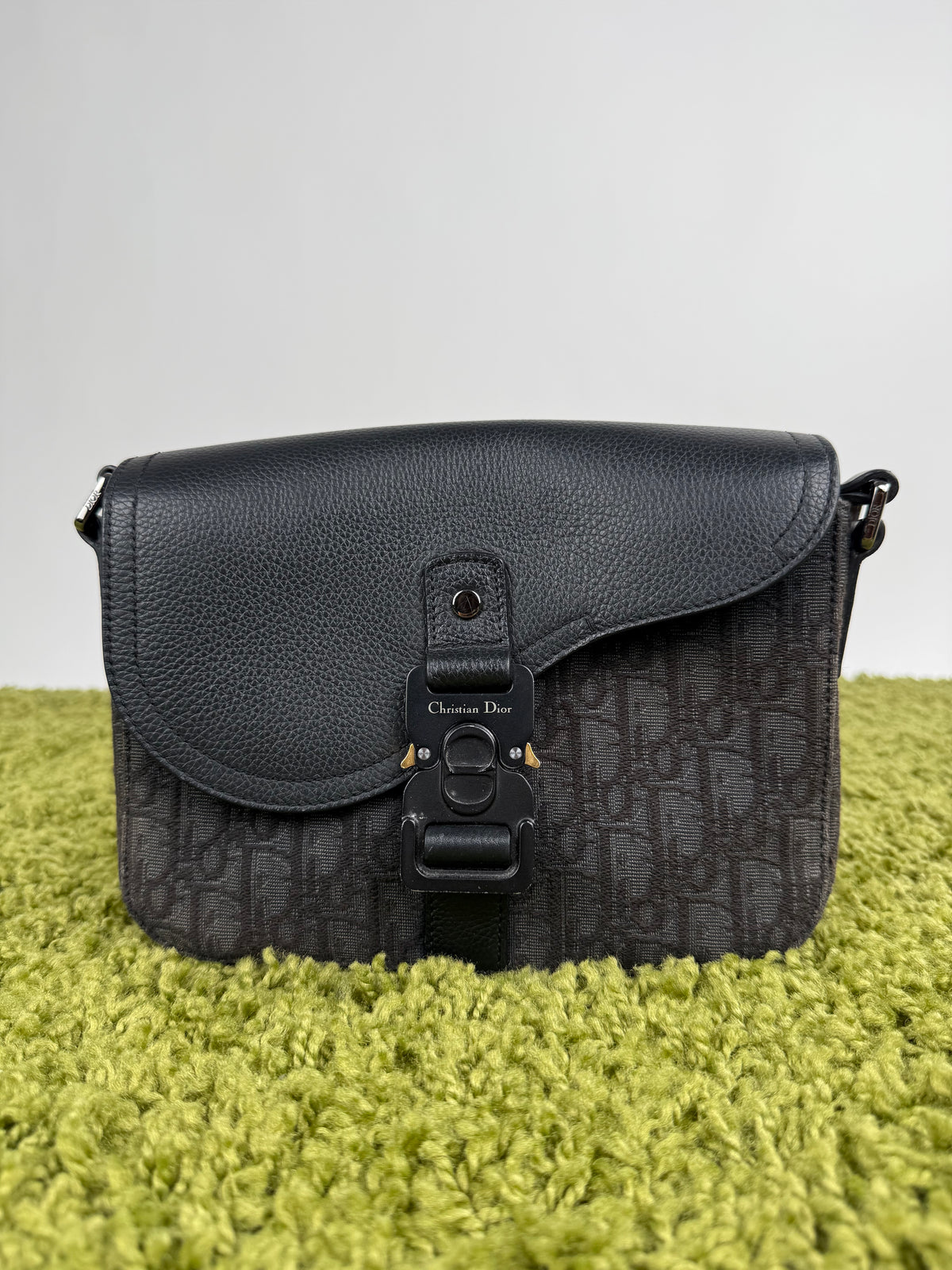 Borsa a tracolla piccola saddle Christian Dior Nero