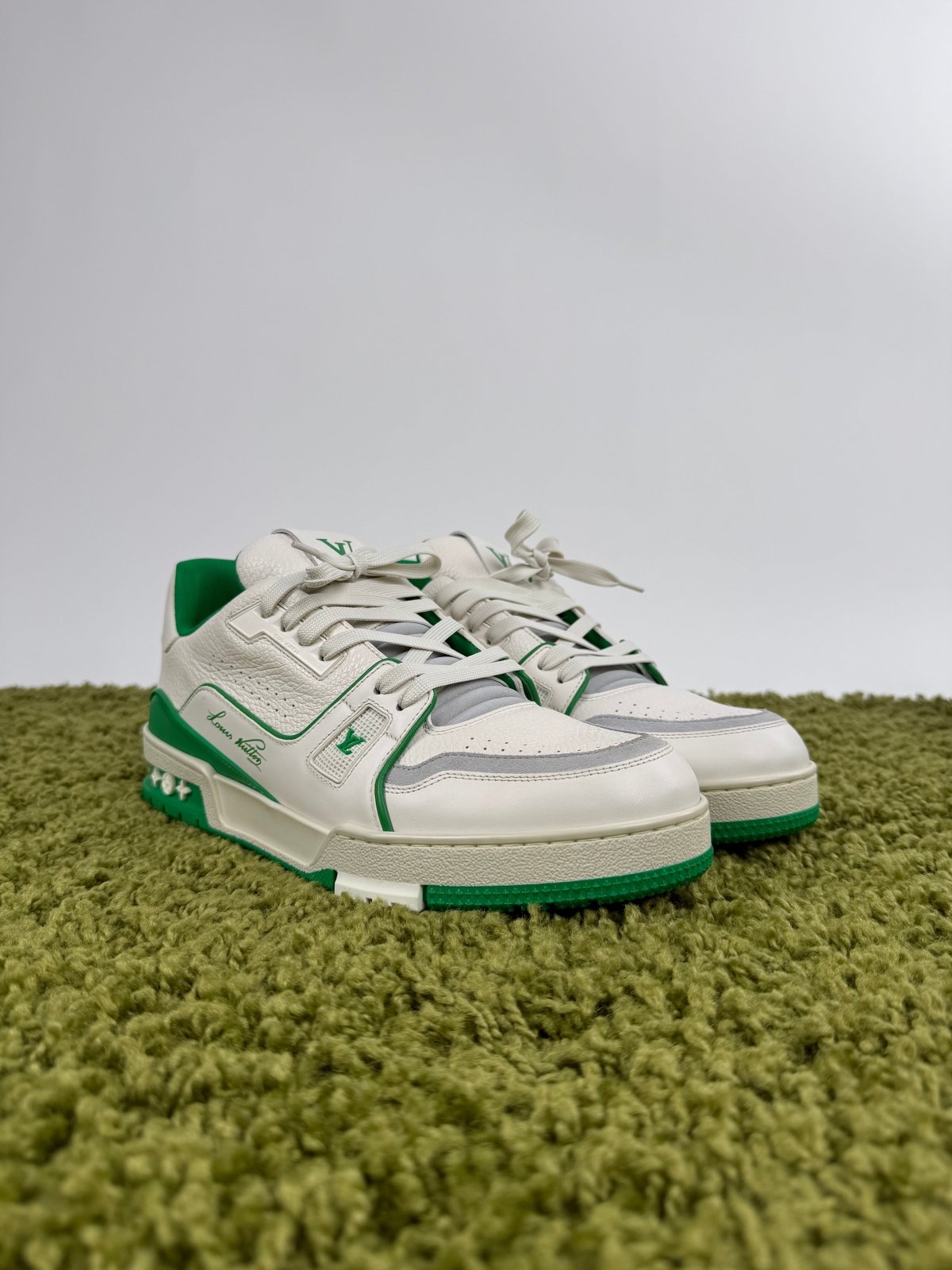 Louis Vuitton Trainer Bianca Verde 9.5 - Second Hand Di Fiore