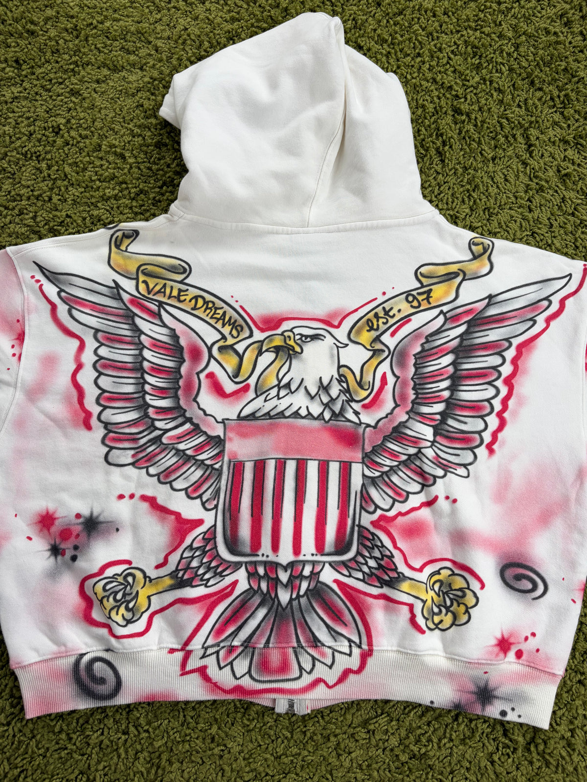 Felpa Valley Dreams Flag zip Up Bianca Multicolor M