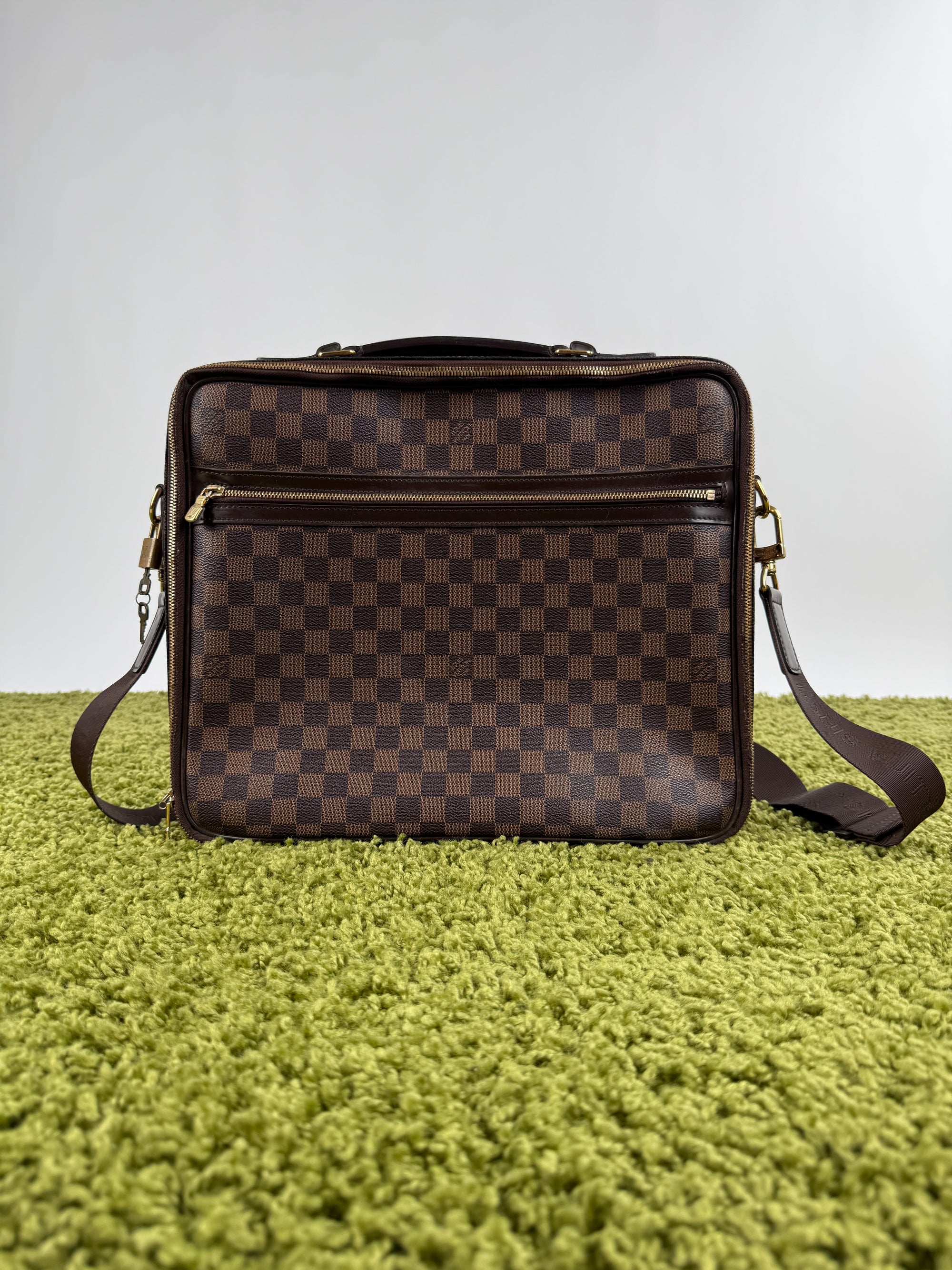 Borsa Sabana In tela Damier Ébène Louis Vuitton Marrone