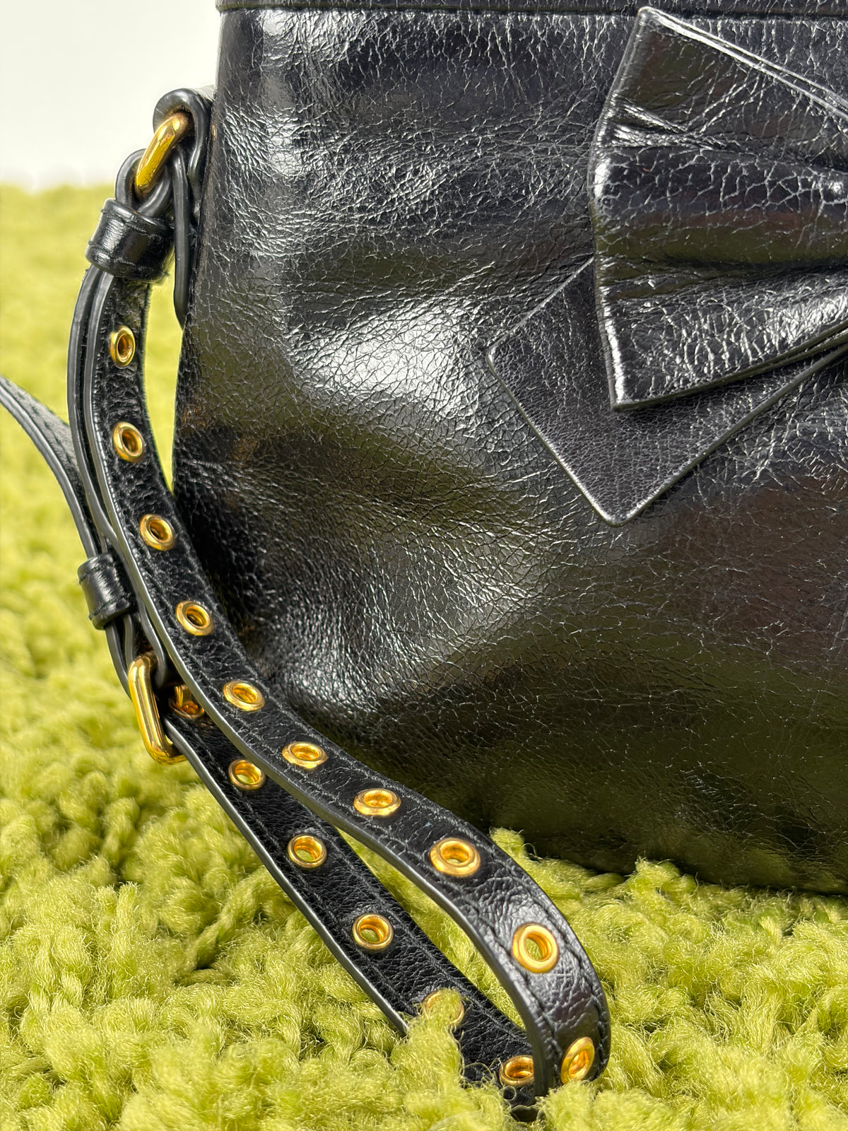 Borsa Miu Miu Pour Accessories Vitello Shine Sac Nera