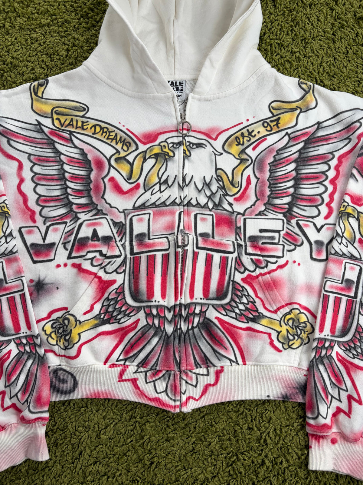 Felpa Valley Dreams Flag zip Up Bianca Multicolor M