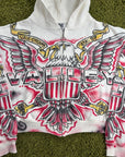 Felpa Valley Dreams Flag zip Up Bianca Multicolor M