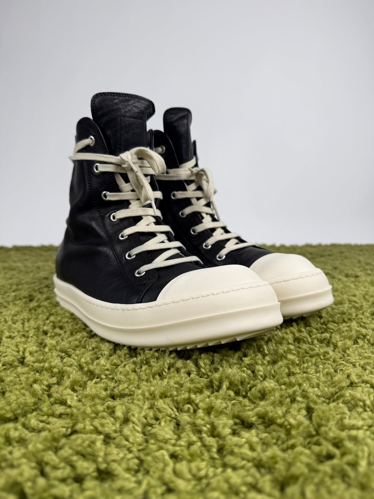 Rick Owens Ramones DRKSHDW in pelle Nero 43