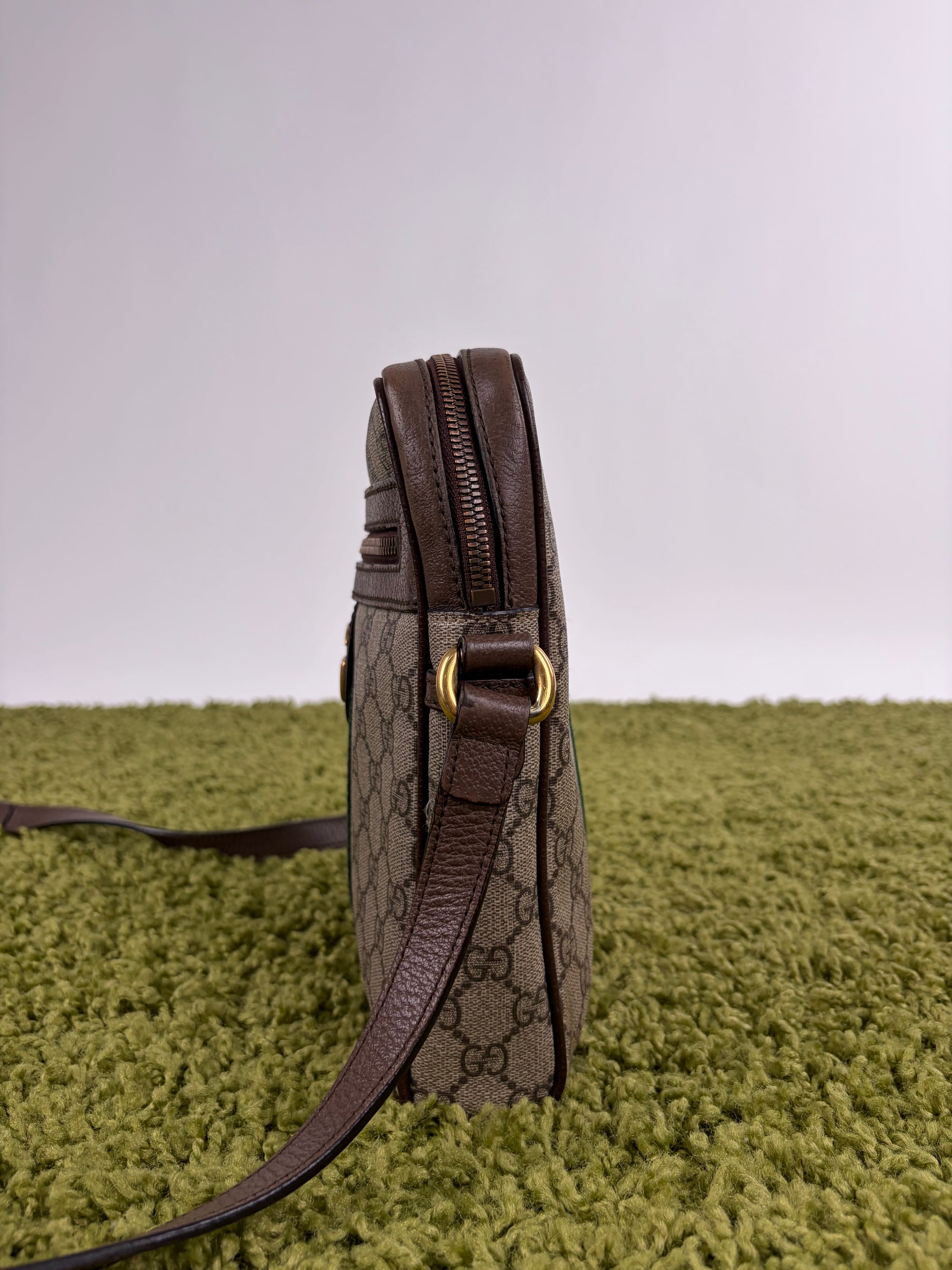 Borsello Gucci beige verde e rosso