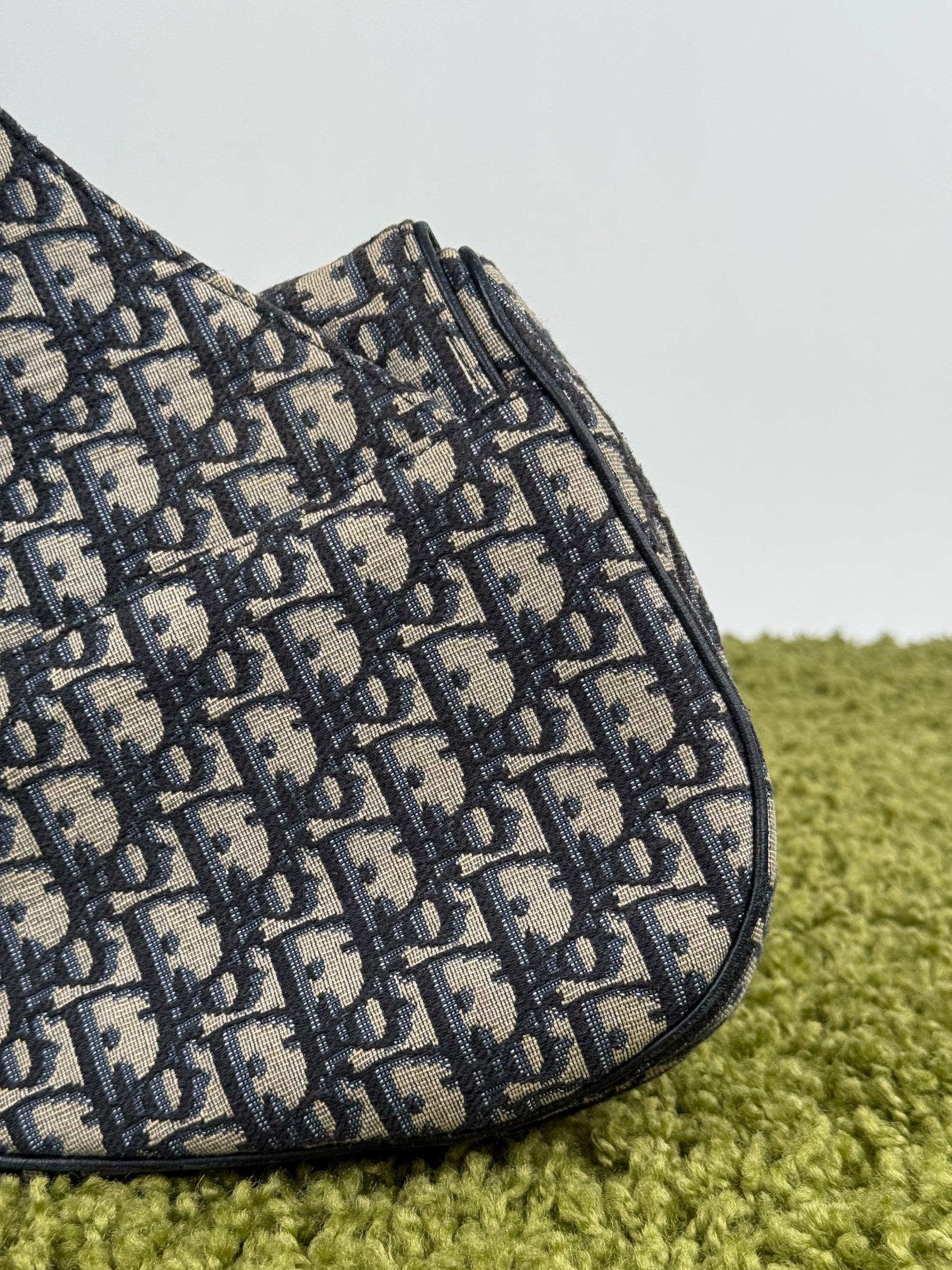 Borsa Saddle Christian Dior In oblique Beige Blu