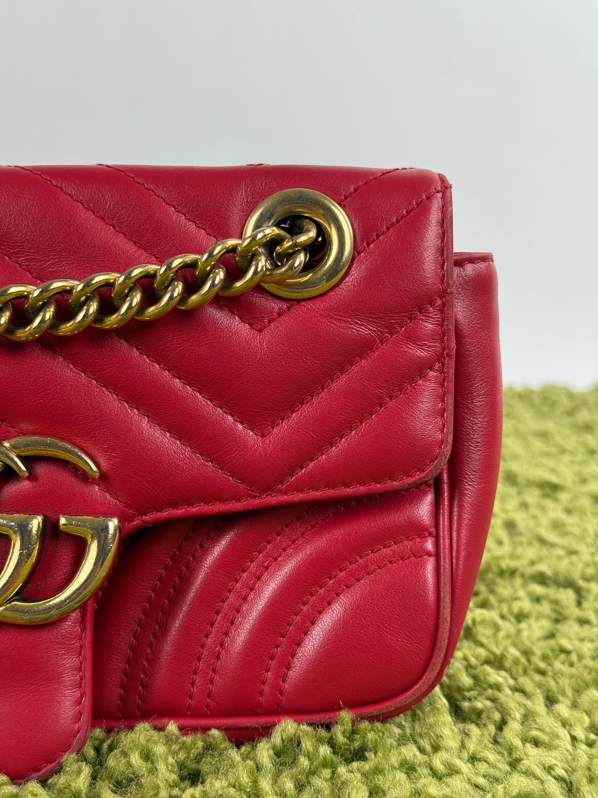Borsa Pearly Marmont Flap a tracolla Gucci Rossa