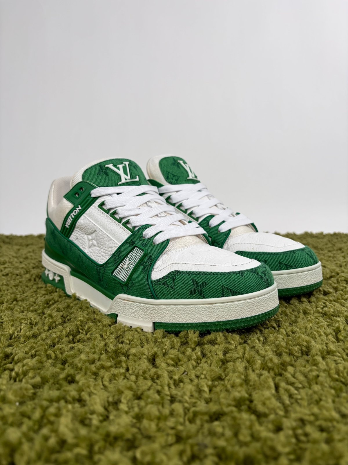 Louis Vuitton Trainer In Denim Verde 8 - Second Hand Di Fiore