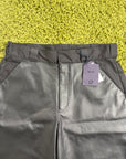Pantaloncino Prada con pannello frontale in pelle Nero 48