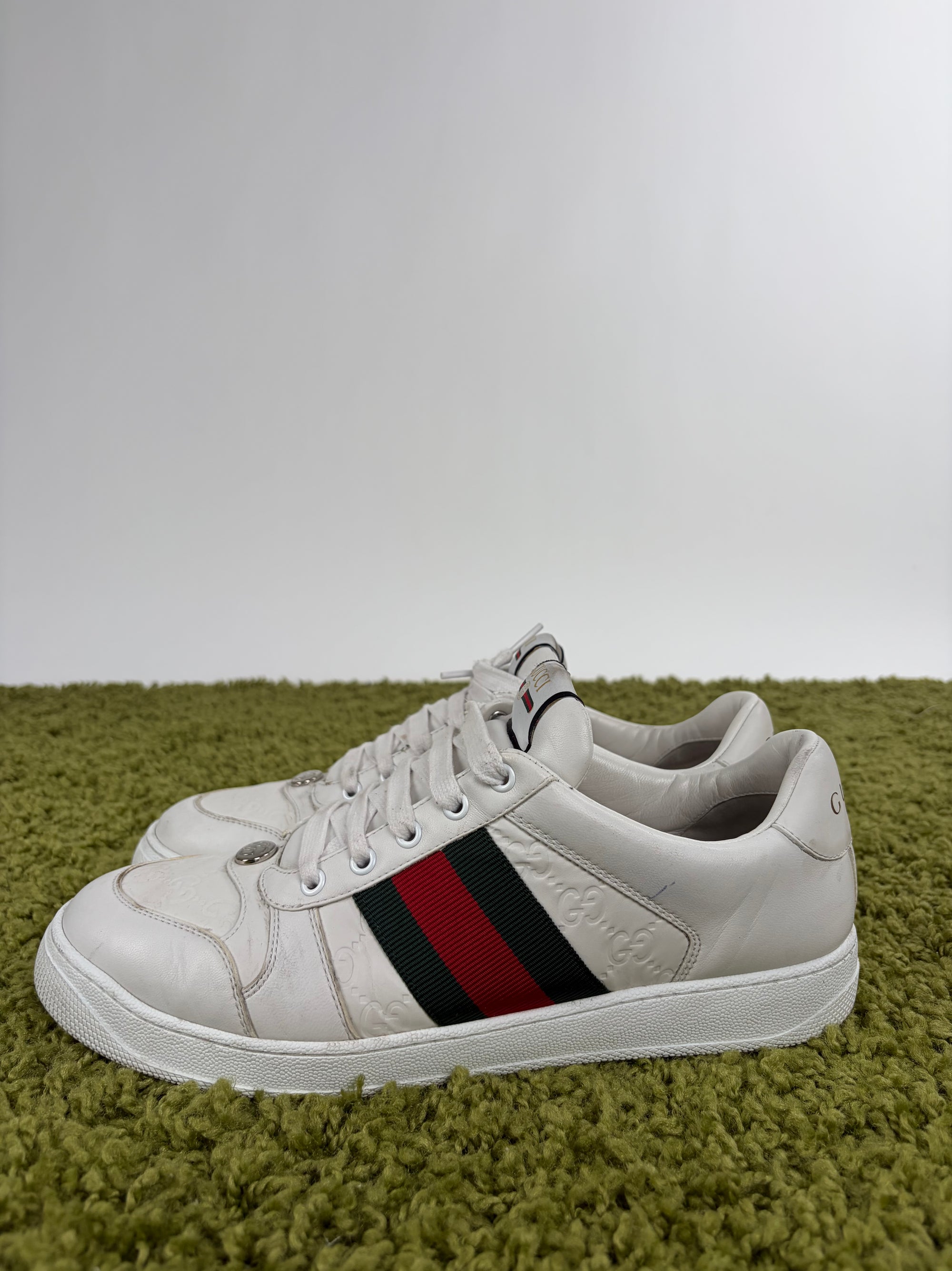 Gucci Ace Size 9=43 calza 43.5 bianche rosse e verdi