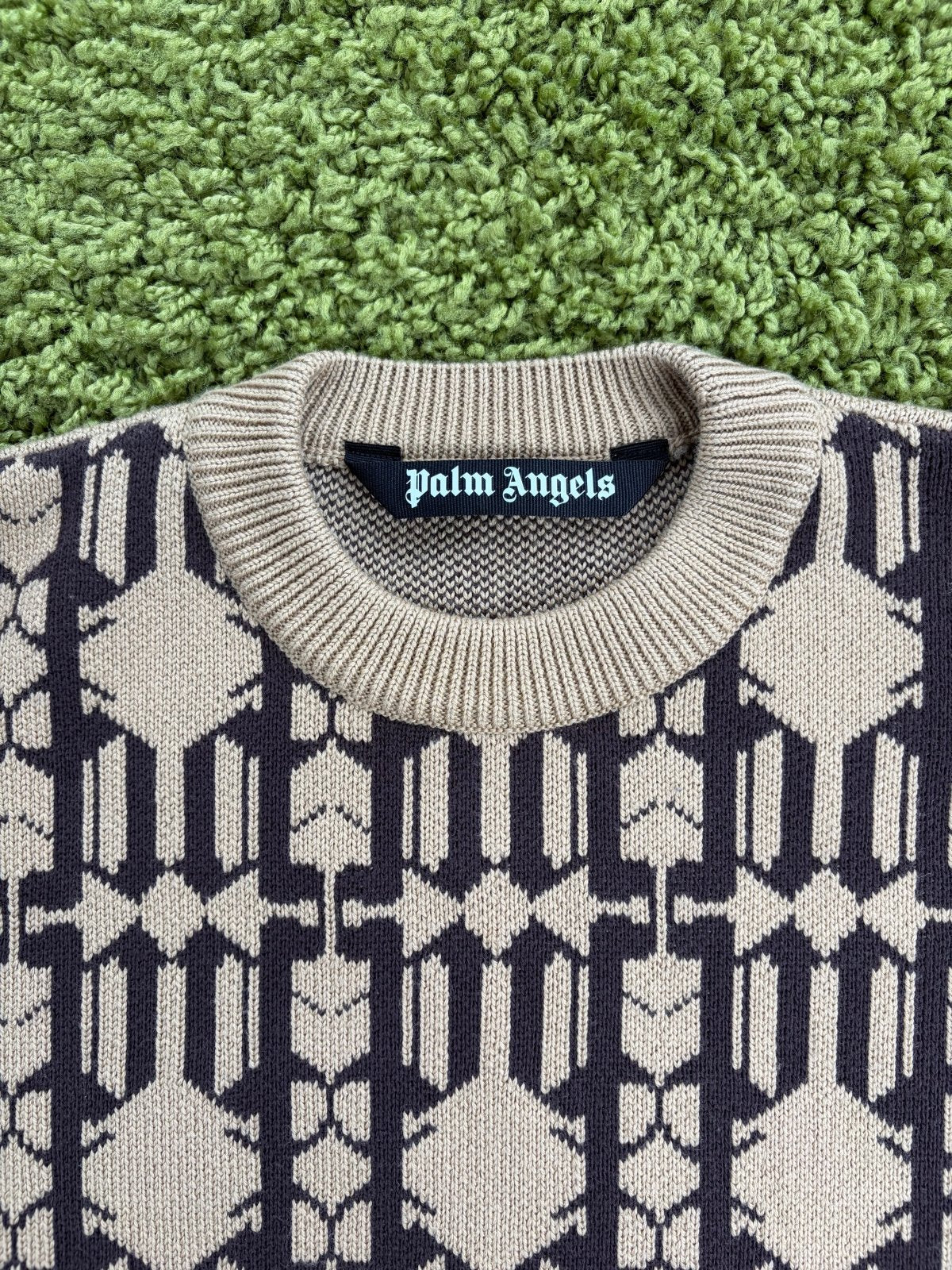 Maglione Palm Angels in jacquard Beige M - Second Hand Di Fiore