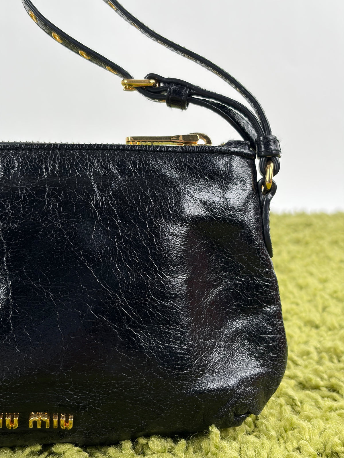 Borsa Miu Miu Pour Accessories Vitello Shine Sac Nera