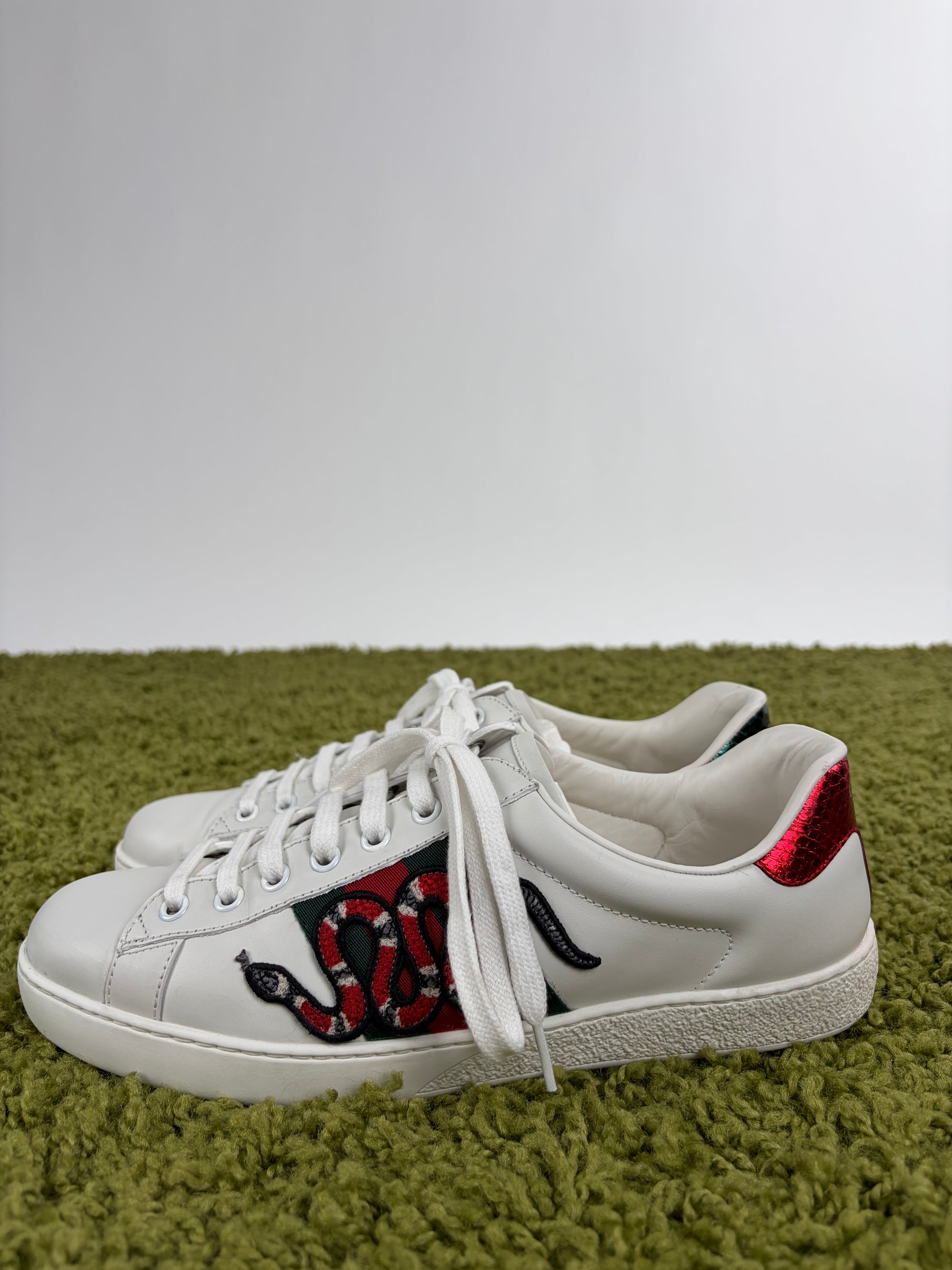 Gucci ace Size 6=40 calza 40.5 bianche verdi e rosse