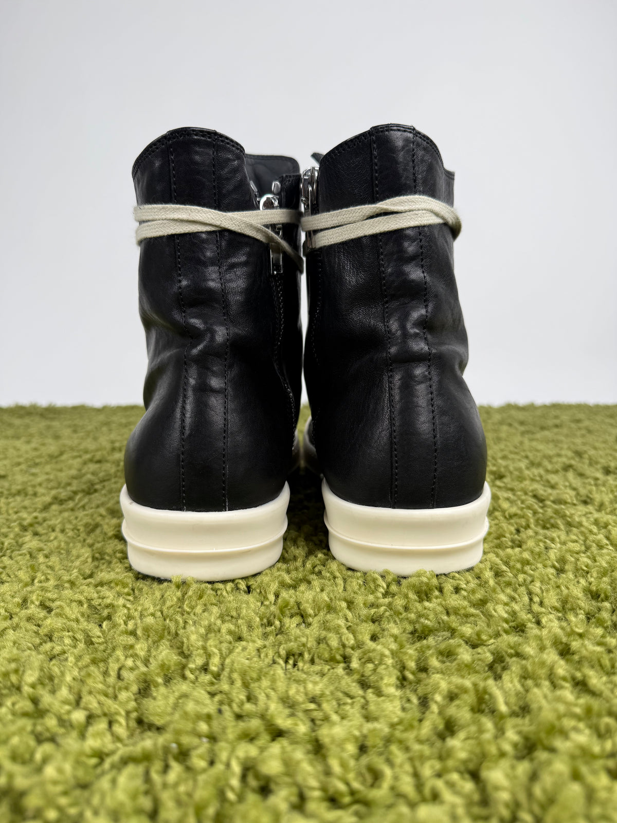 Rick Owens Ramones DRKSHDW in pelle Nero 43
