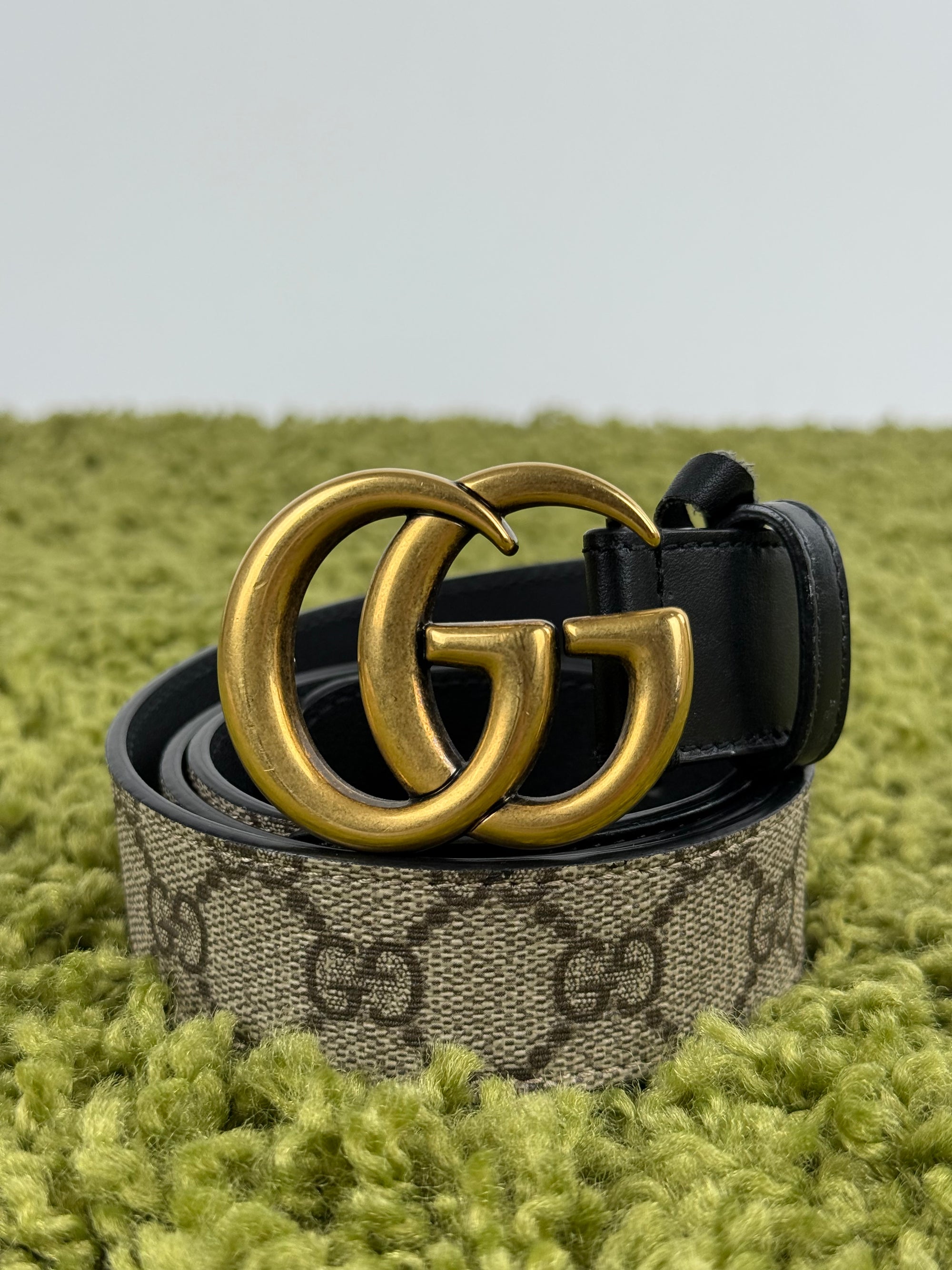 Cintura Gucci Monogram Beige 90/36