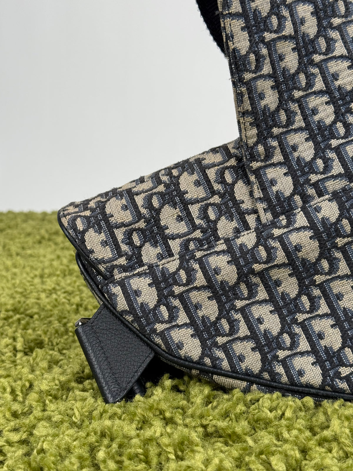 Borsa Saddle Christian Dior In oblique Beige Blu