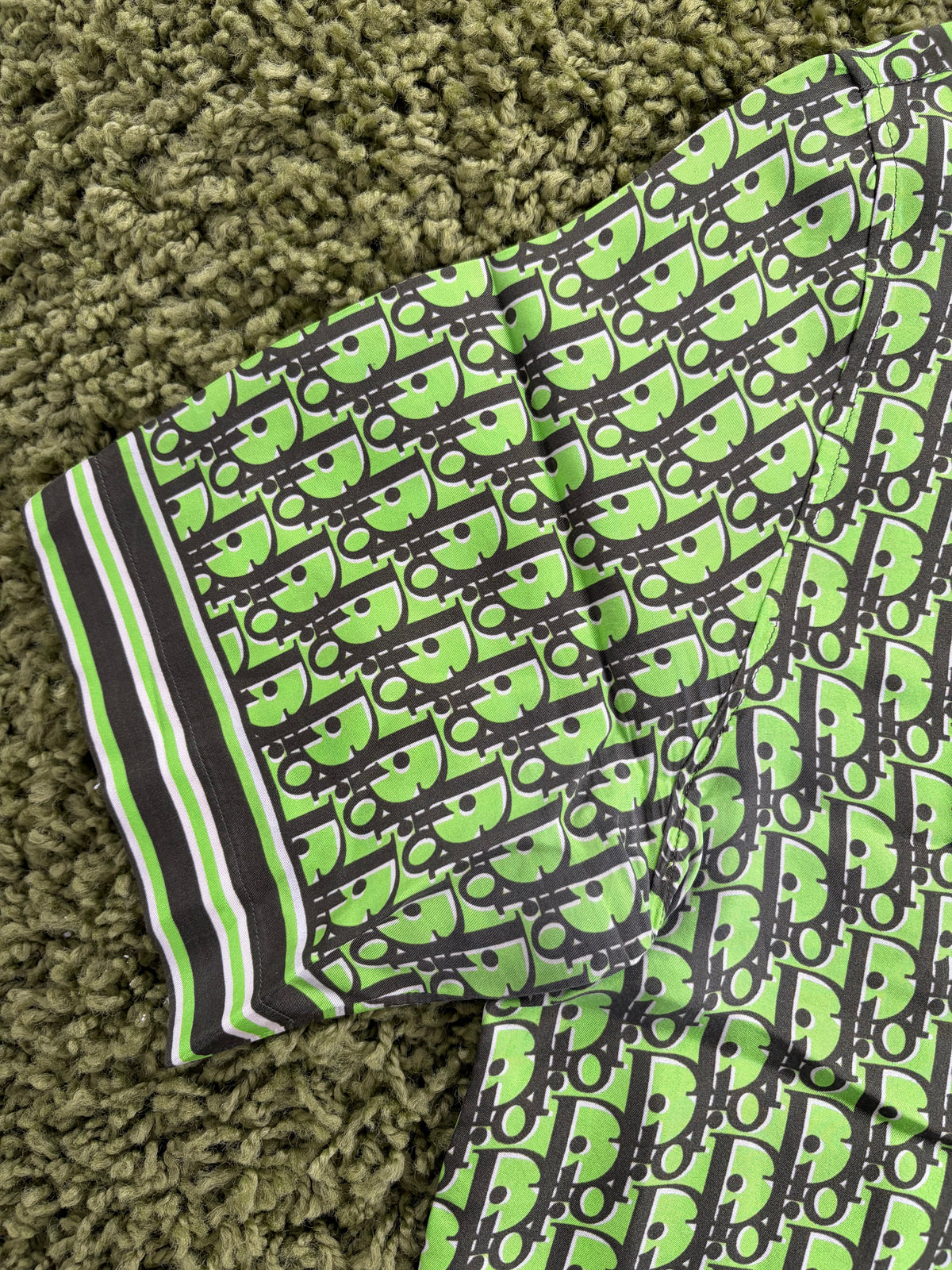Camicia Christian Dior Oblique Pixel Verde 40