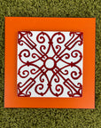 Piatto Hermes bianco e rosso