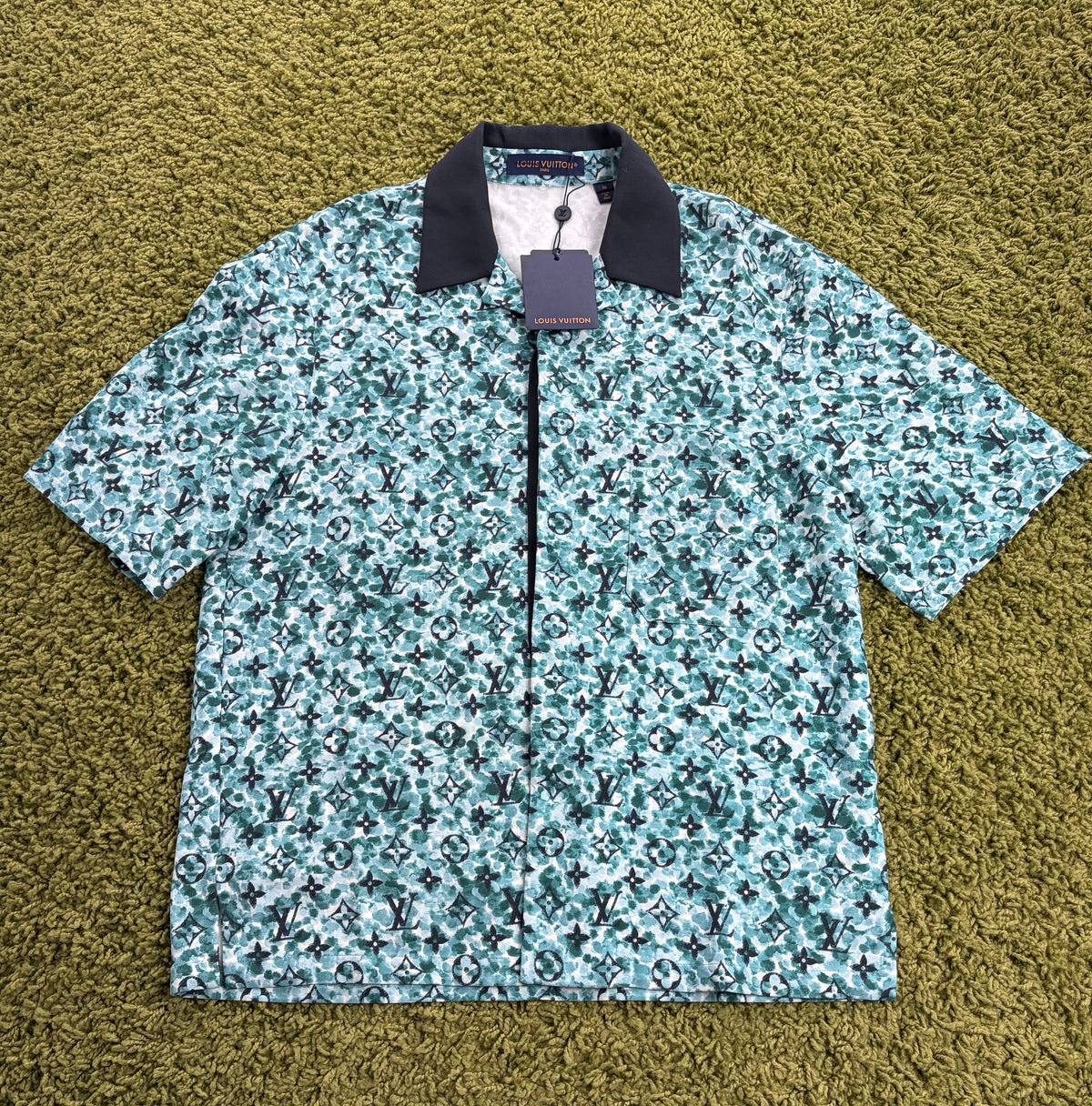 Camicia Louis Vuitton Monogram Pointillism SS crepe Azzurra M