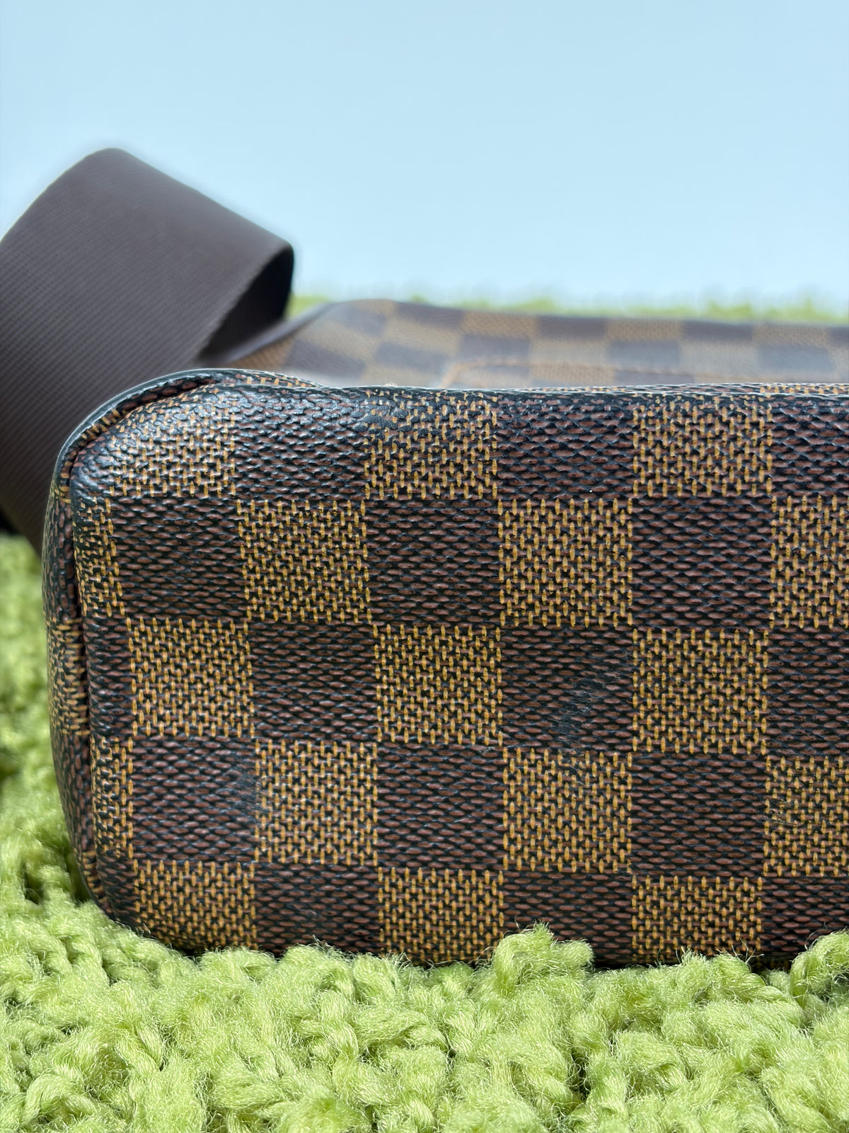 Marsupio Louis Vuitton Olav PM in tela Damier Marrone