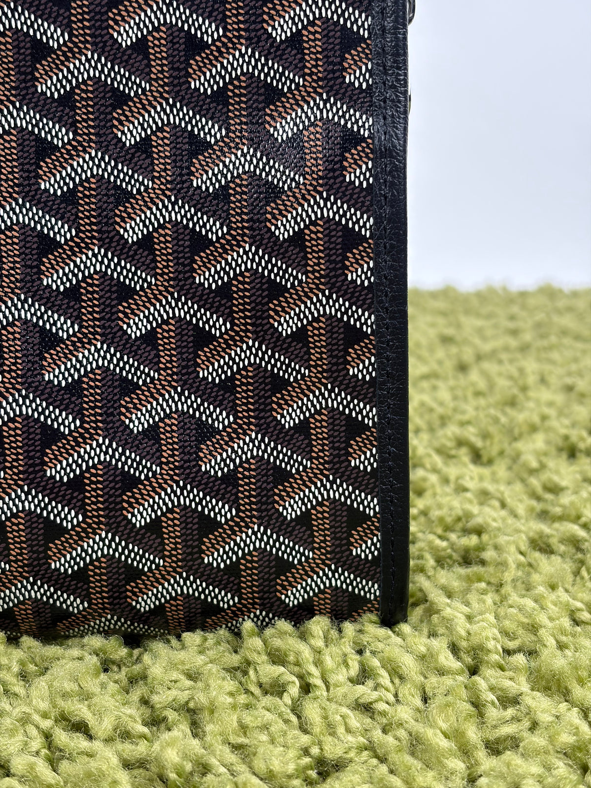 Pochette Goyard Jouvence MM in tela Goyardine Nera