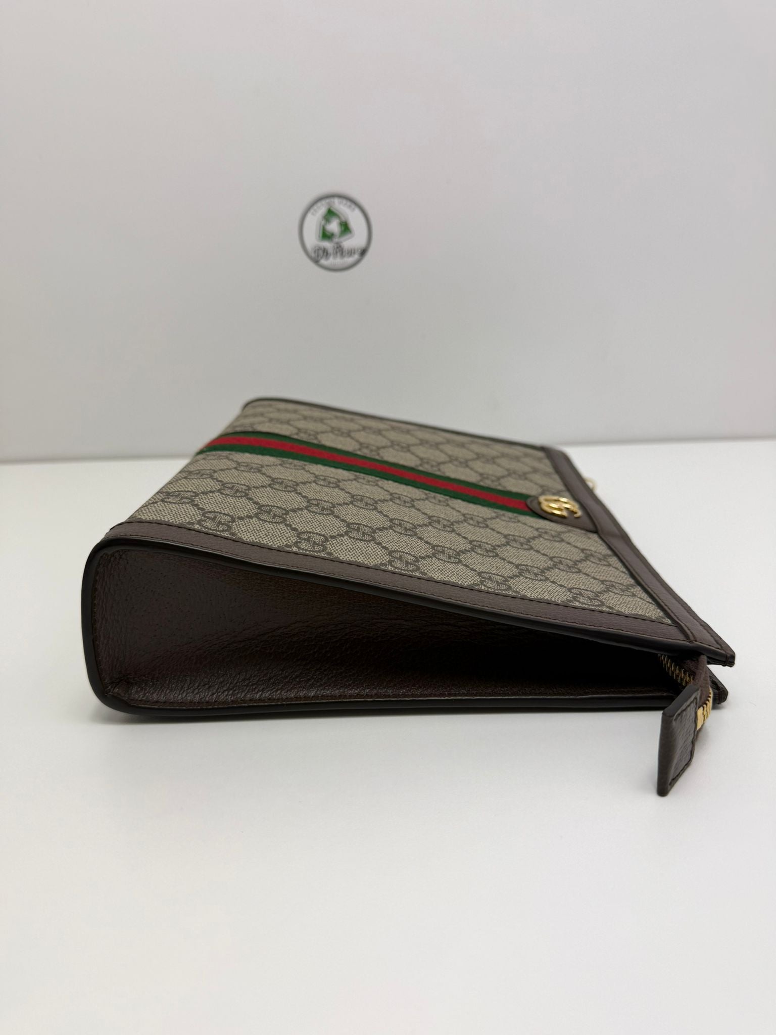 Pochette Gucci marrone verde e rosso