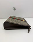 Pochette Gucci marrone verde e rosso