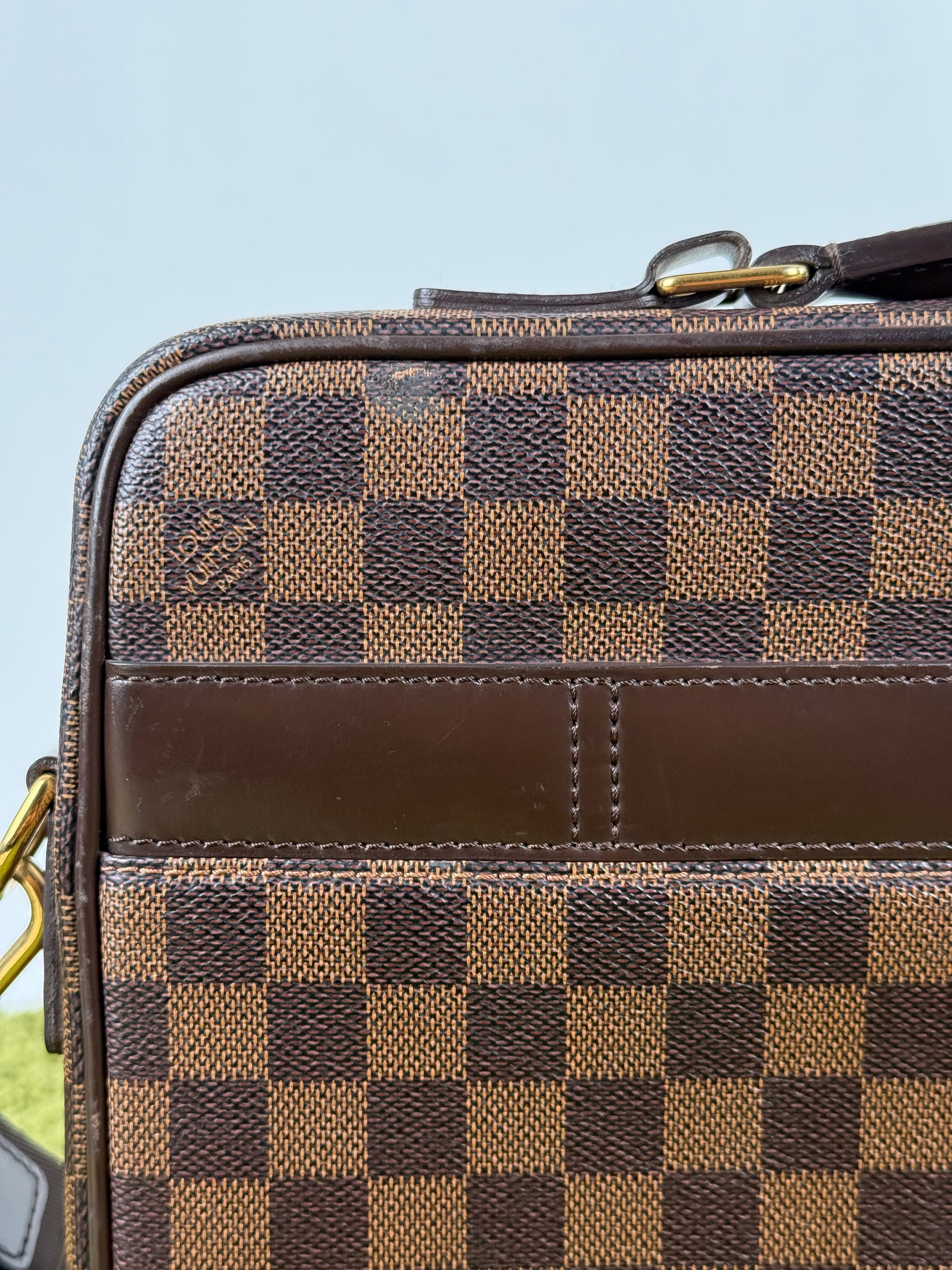 Borsa Sabana In tela Damier Ébène Louis Vuitton Marrone