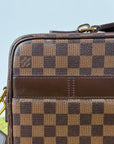 Borsa Sabana In tela Damier Ébène Louis Vuitton Marrone