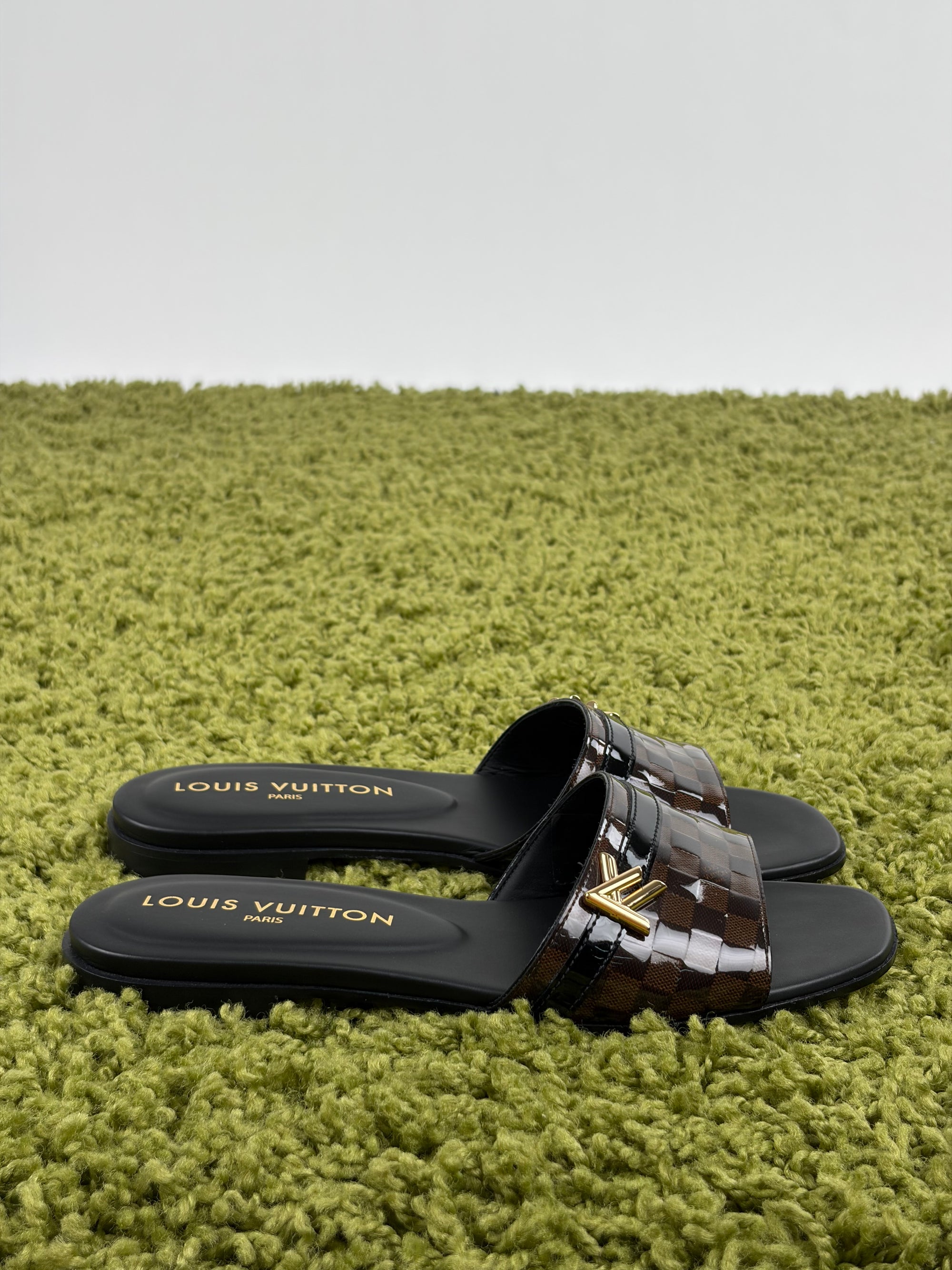 Ciabatte louis vuitton revival leather mules Size 36 nere e marroni