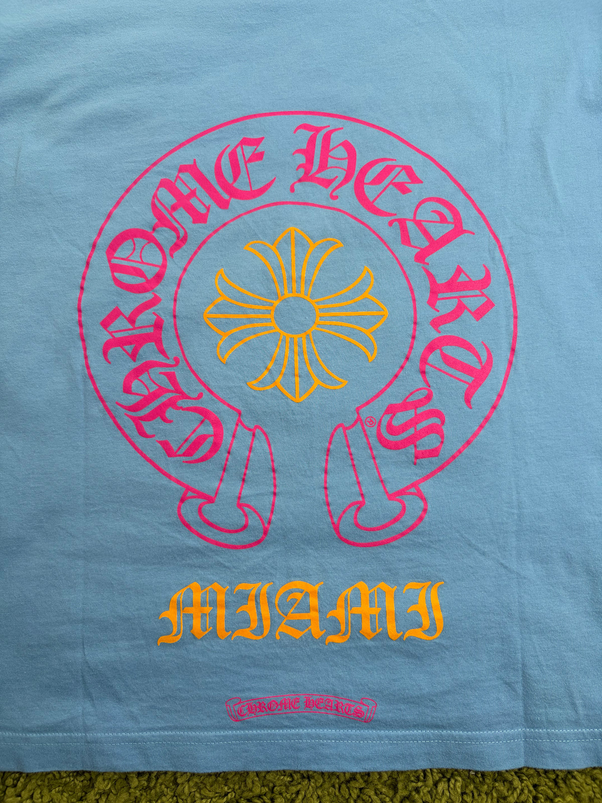 T-Shirt Chrome Miami Exclusive Horseshoe Hearts Azzurro L