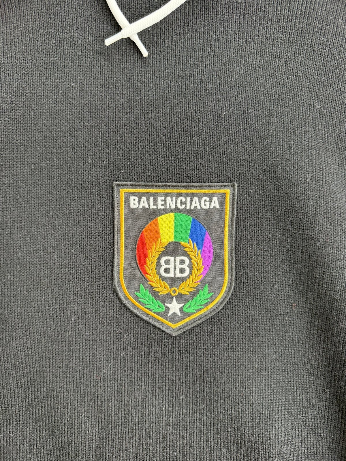 Felpa Balenciaga Knitted Crest Nera Multicolor S - Second Hand Di Fiore