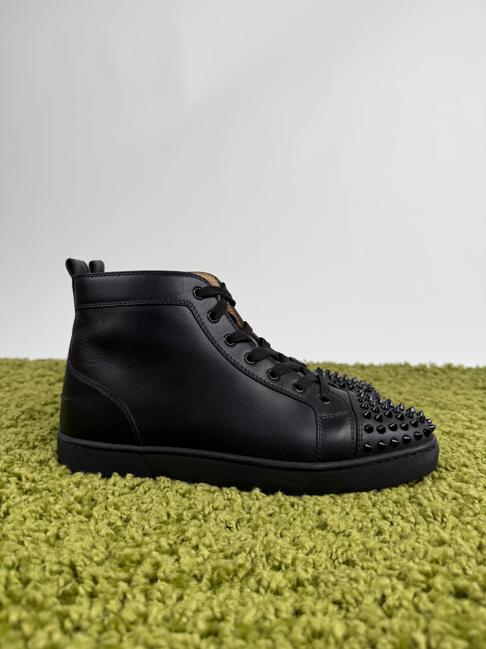 Christian Louboutin Pelle nera spike sneaker 43