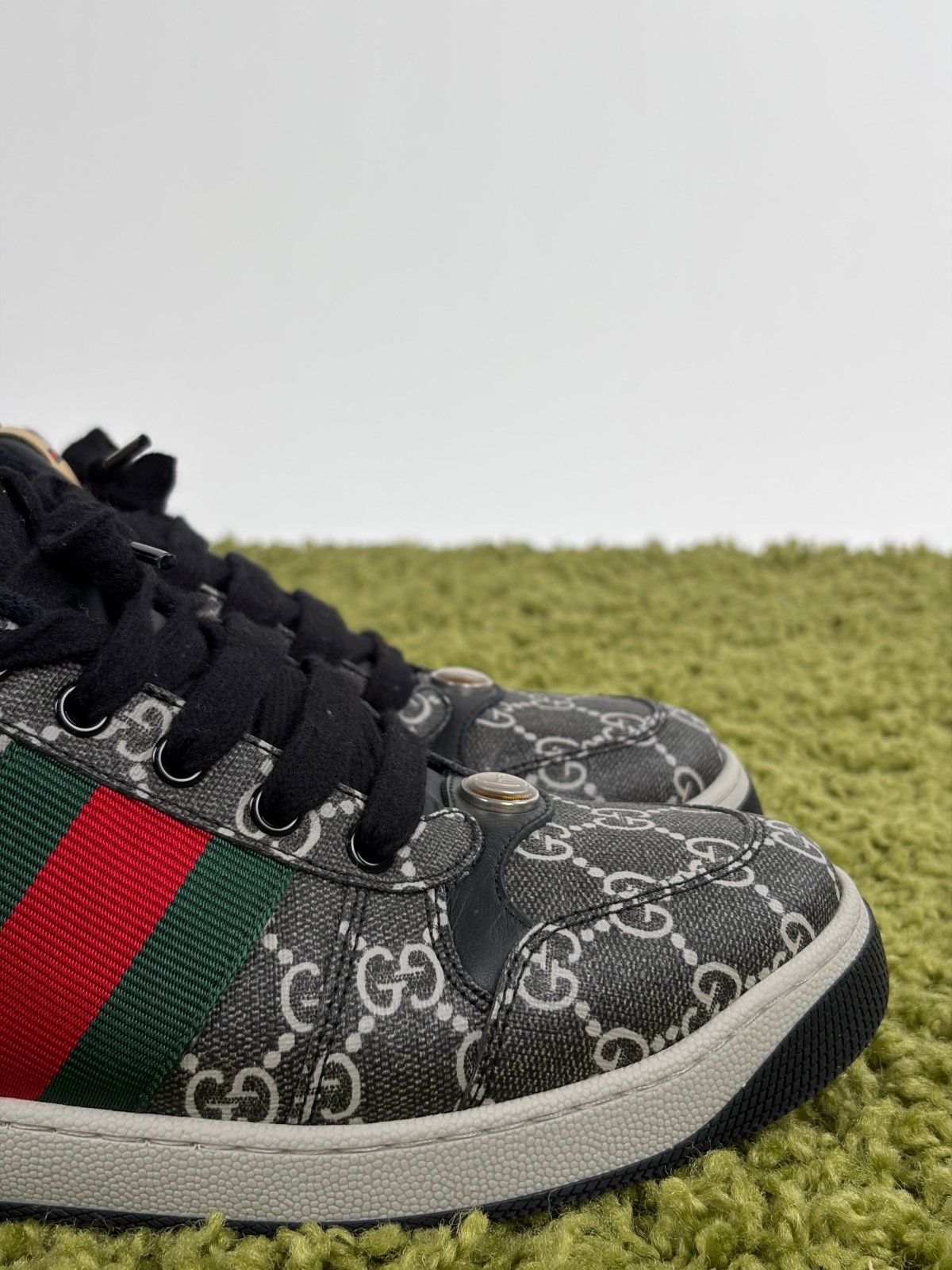 Gucci Ace Size 6.5=40.5 calza 41 nere verdi e rosse - Second Hand Di Fiore