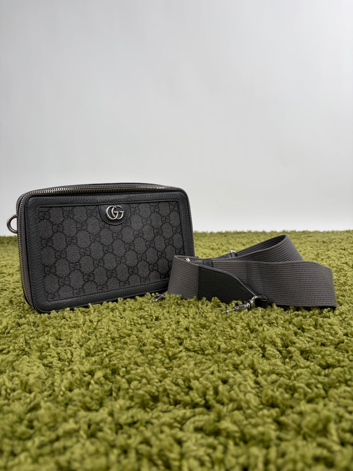 Borsa Gucci Ophidia in Tela GG Verde con tracolla rimovibile