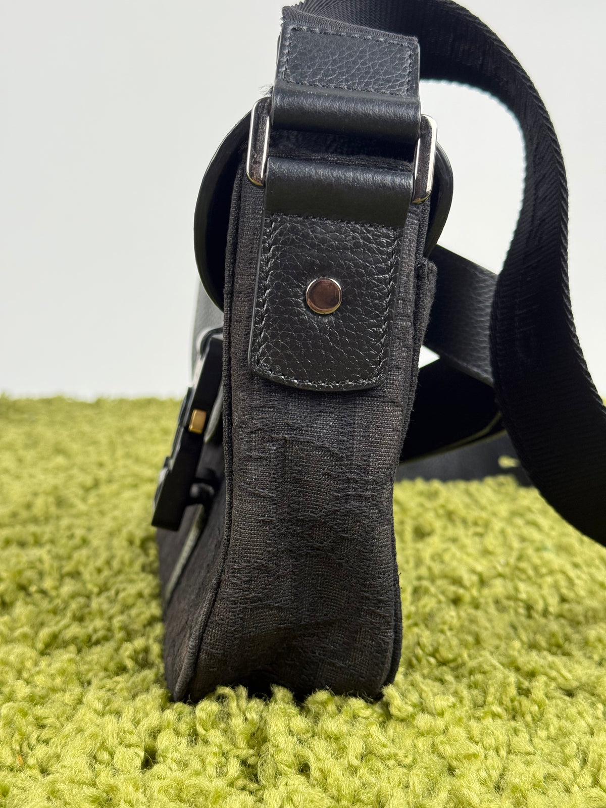 Borsa a tracolla saddle in jacquard Christian Dior Nero