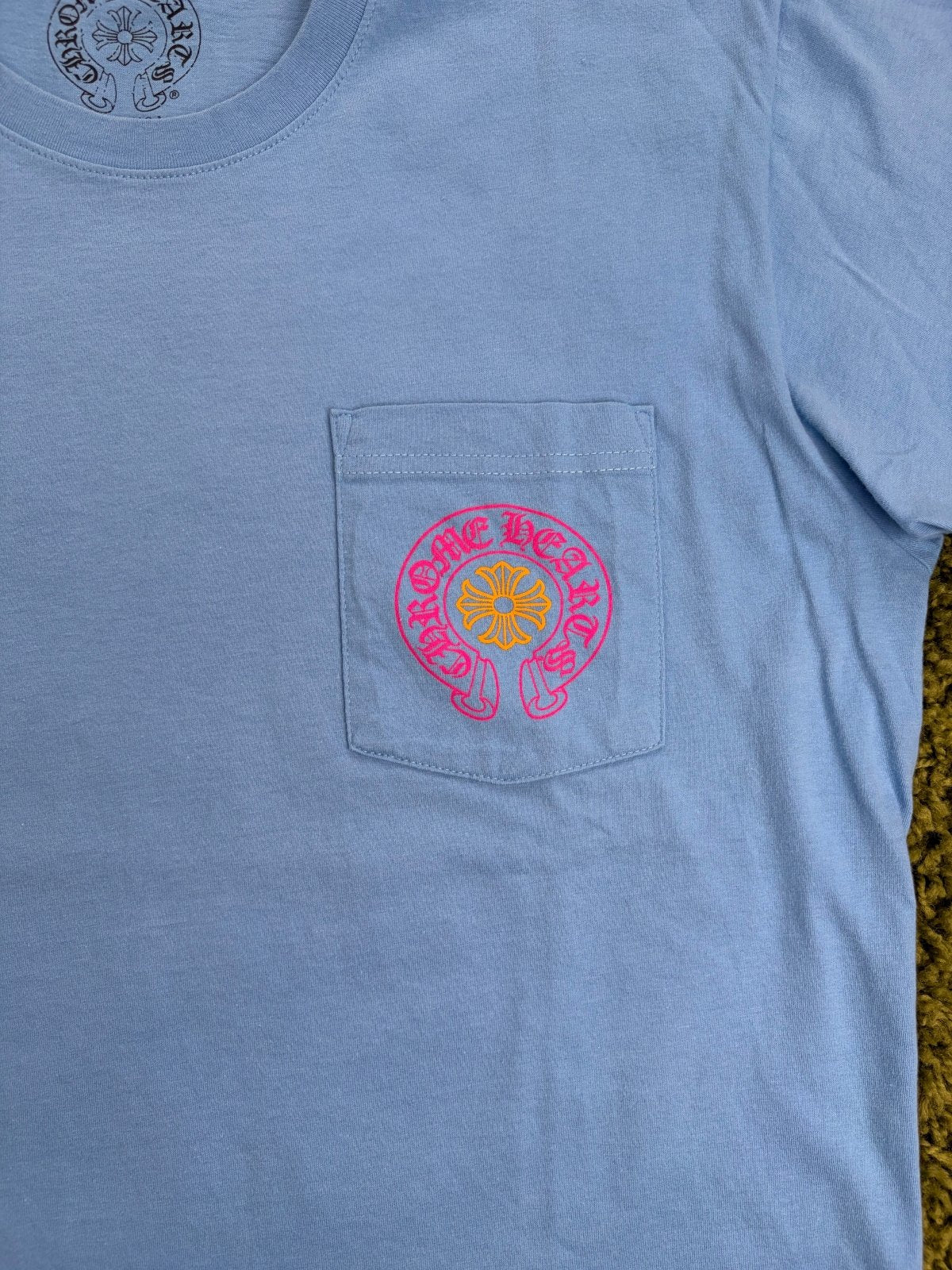 T-Shirt Chrome Miami Exclusive Horseshoe Hearts Azzurro L - Second Hand Di Fiore