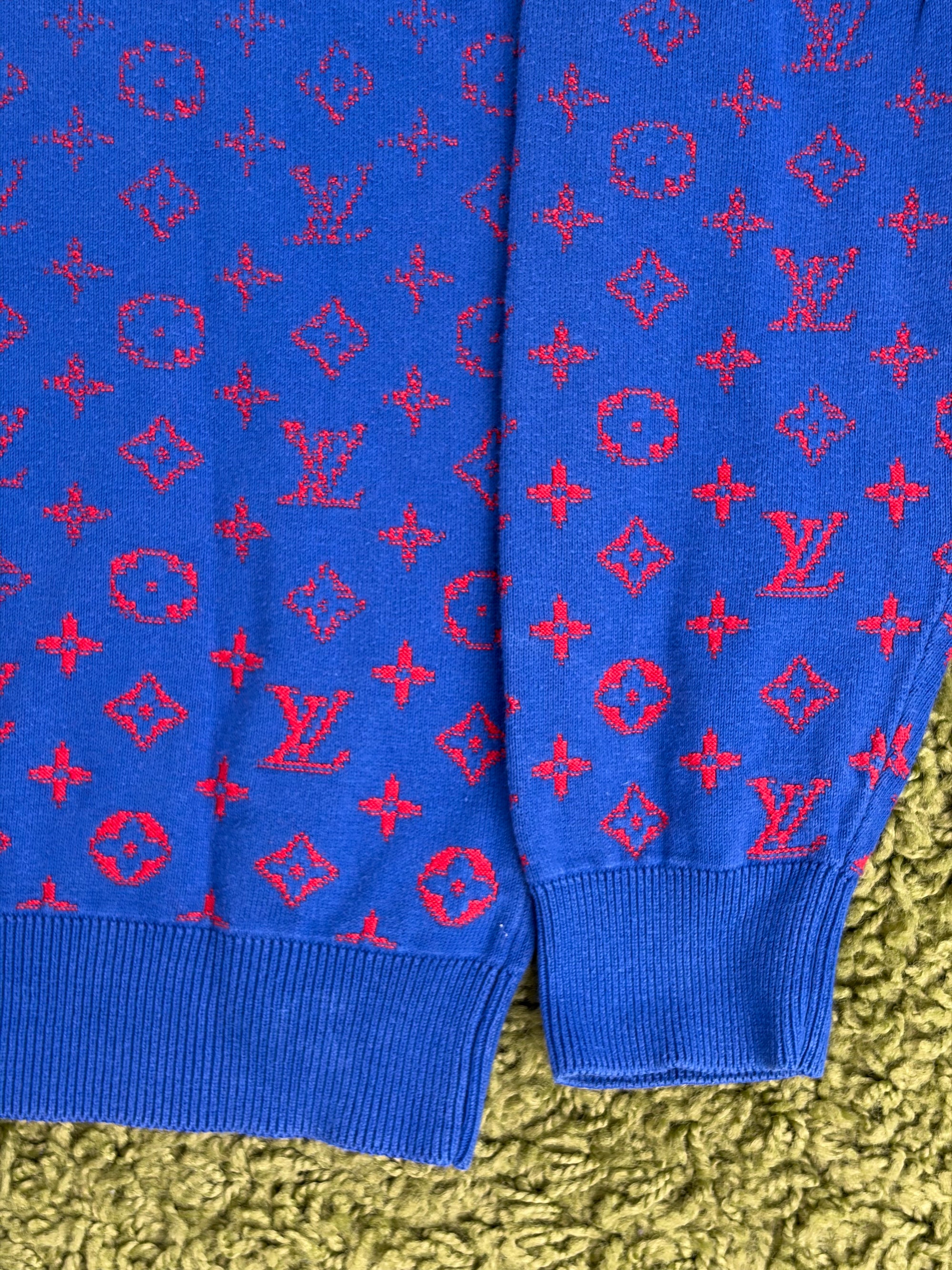 Felpa Louis Vuitton Size M blu e rossa