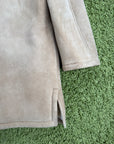 Montone con collo in shearling e bottoni incisi Prada Beige 40